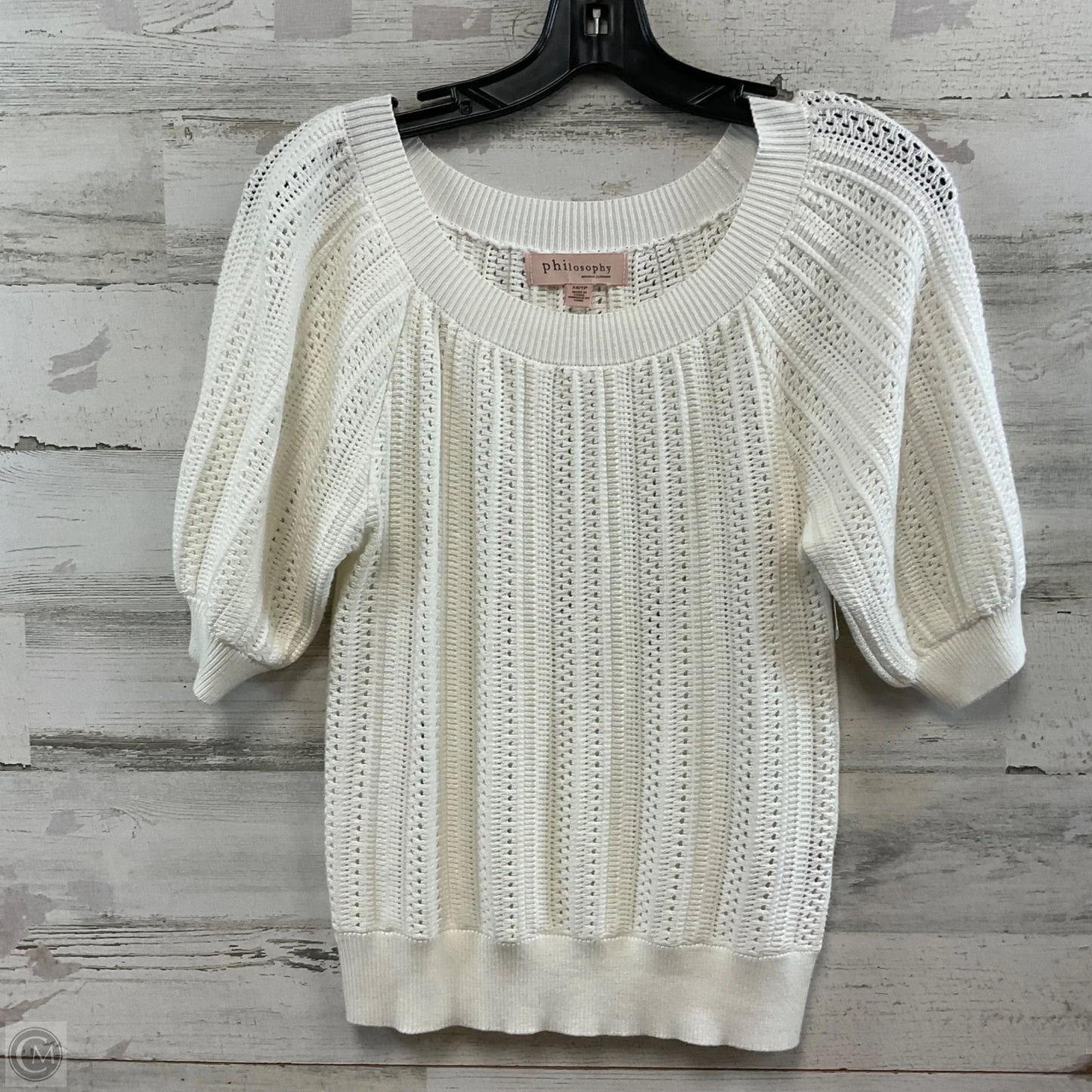 Sweater Short Sleeve By Philosophy In White, Size: Xs