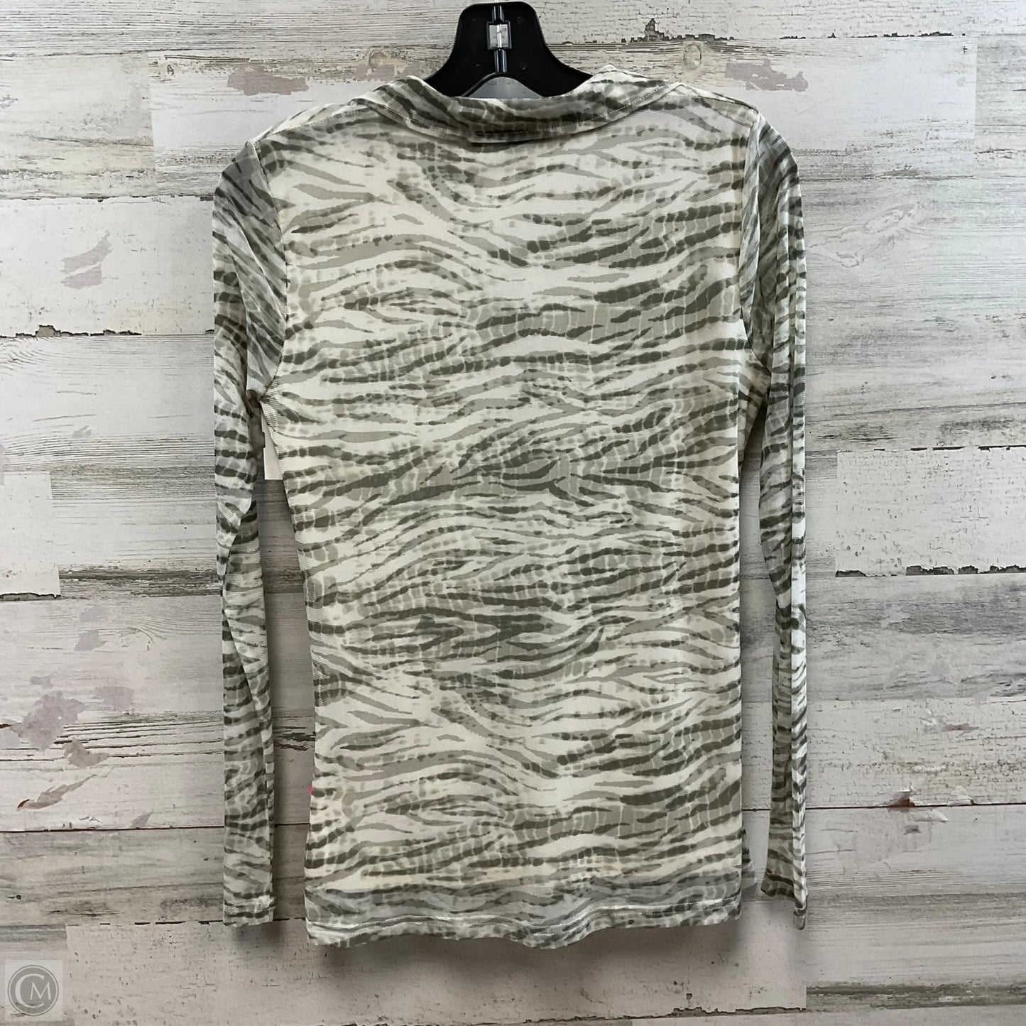 Top Long Sleeve By Jane And Delancey In Cream & Green, Size: S