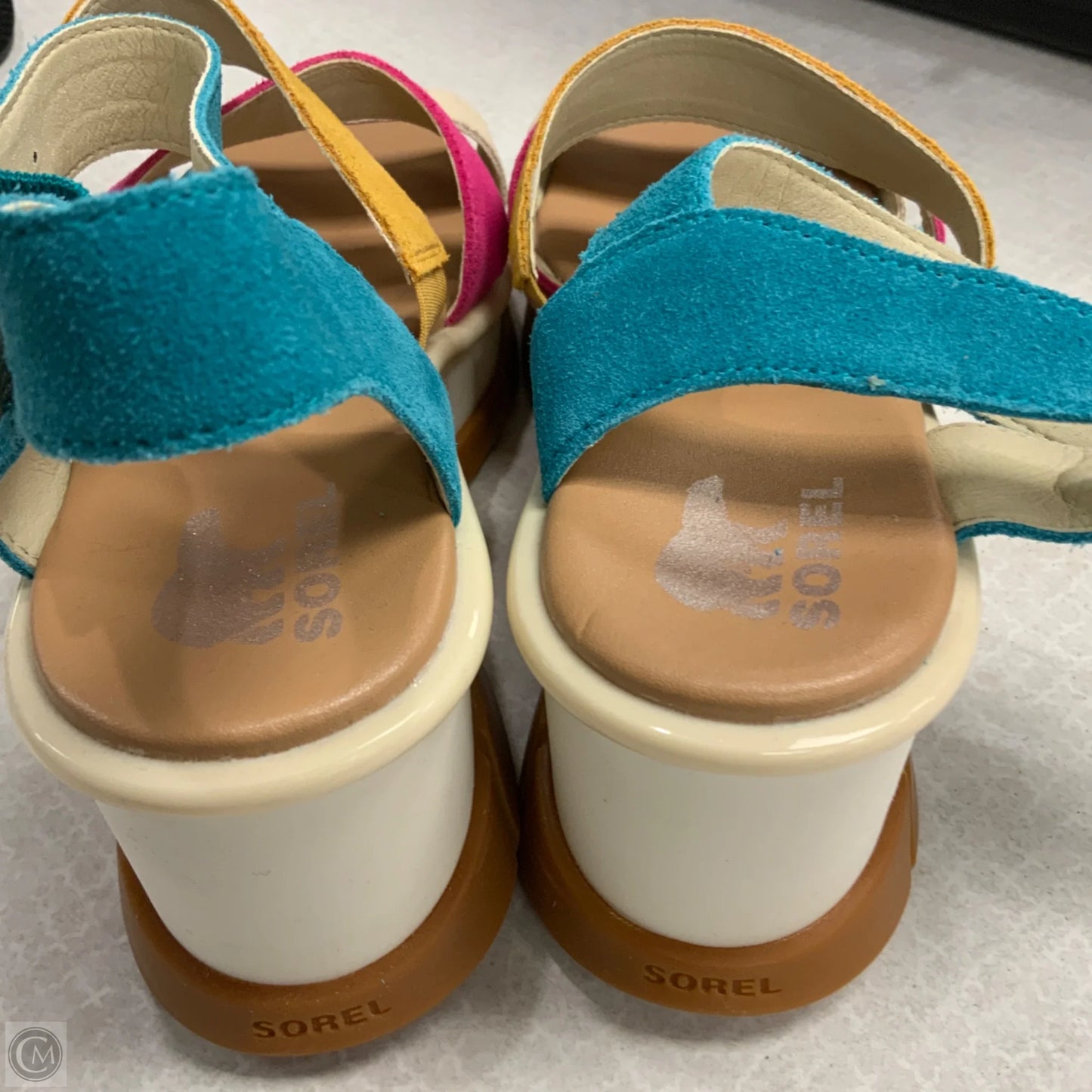 Sandals Heels Platform By Sorel In Cream & Pink, Size: 10