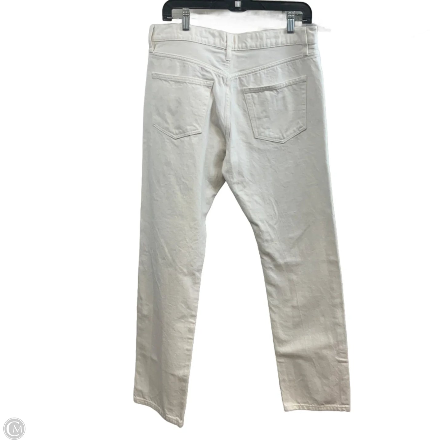 Jeans Straight By Frame In White Denim, Size: 6