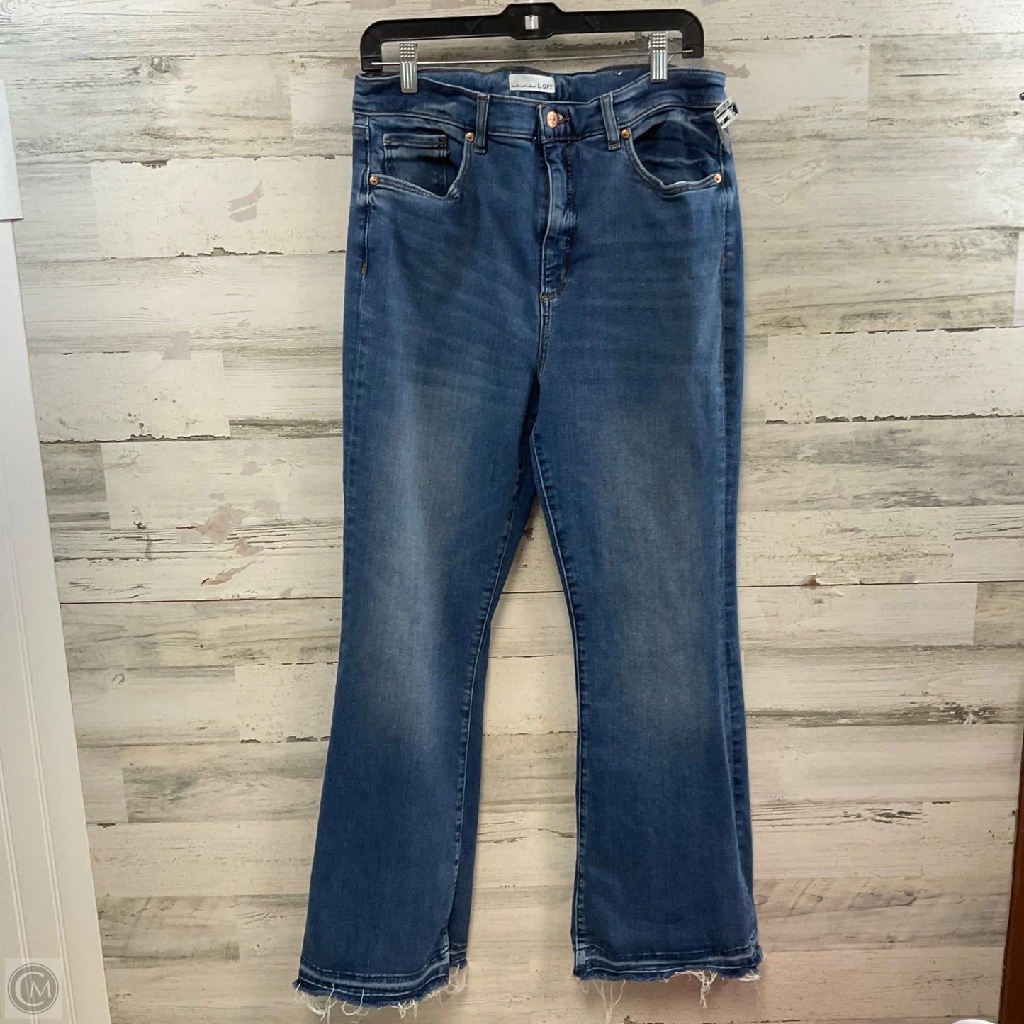 Jeans Wide Leg By Loft In Blue Denim, Size: 14