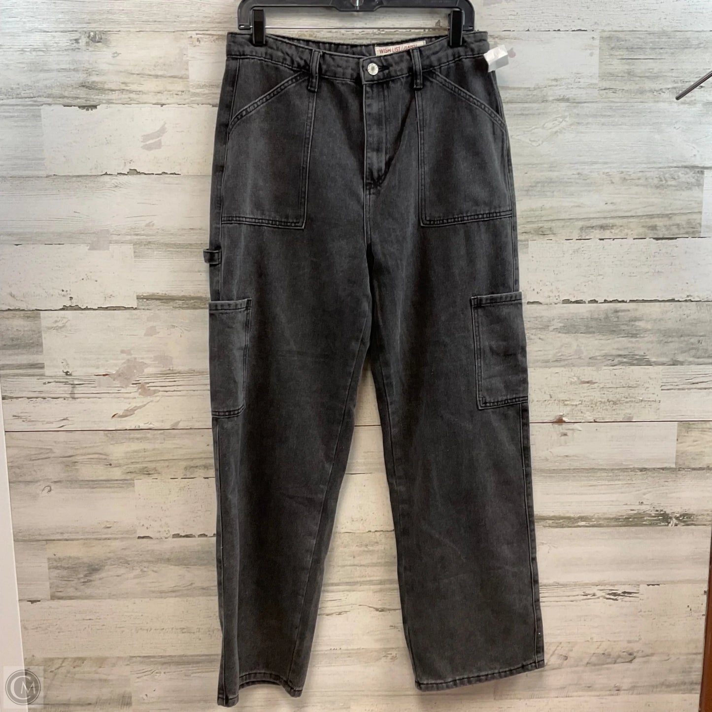 Jeans Straight By Wishlist In Black Denim, Size: L