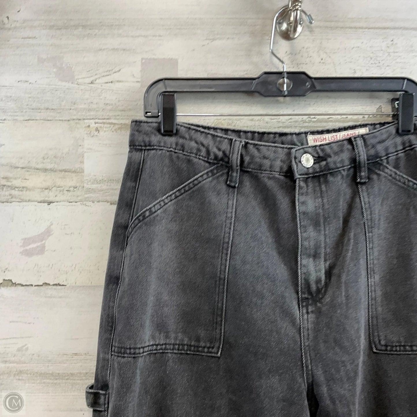Jeans Straight By Wishlist In Black Denim, Size: L