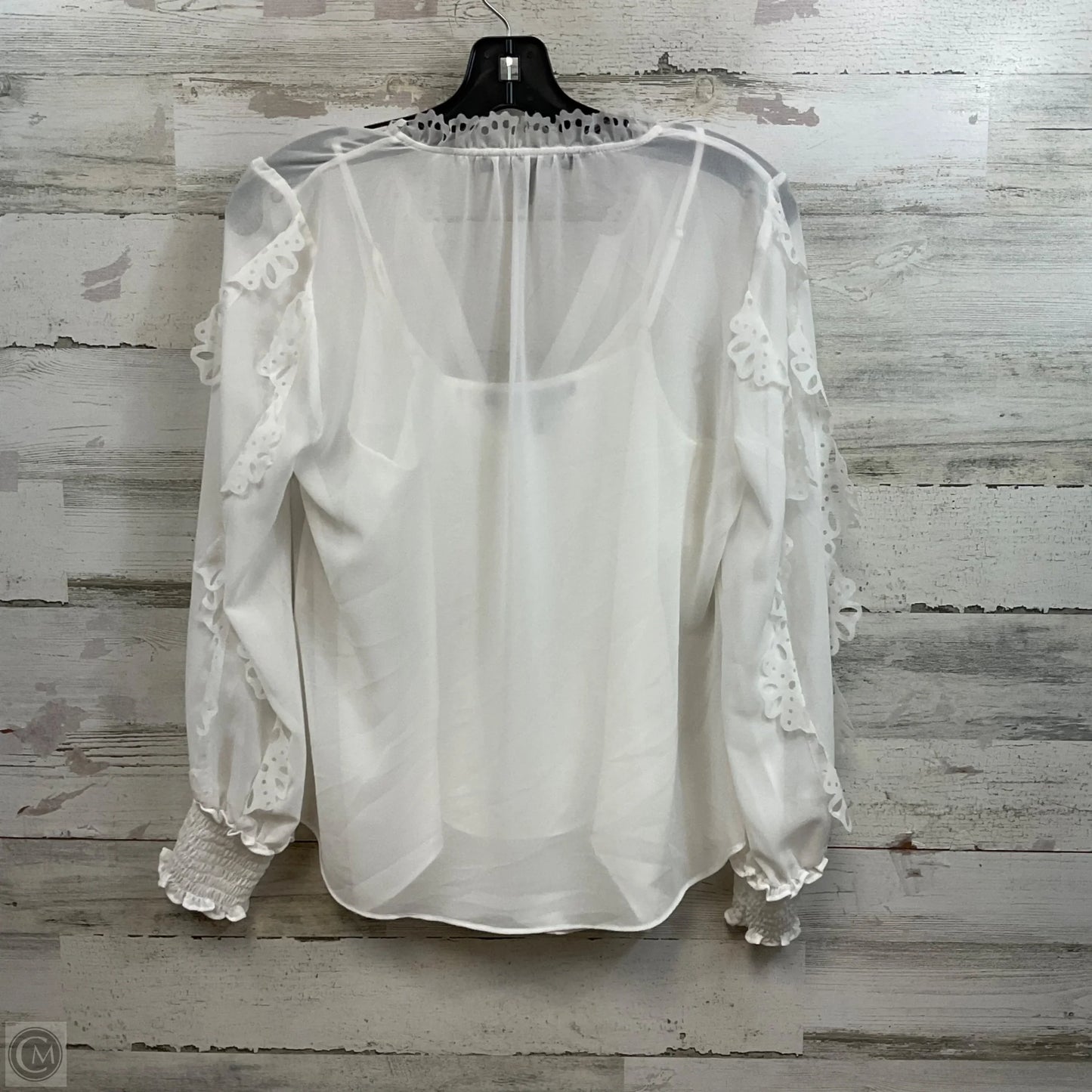 Blouse Long Sleeve By White House Black Market In White, Size: Xs