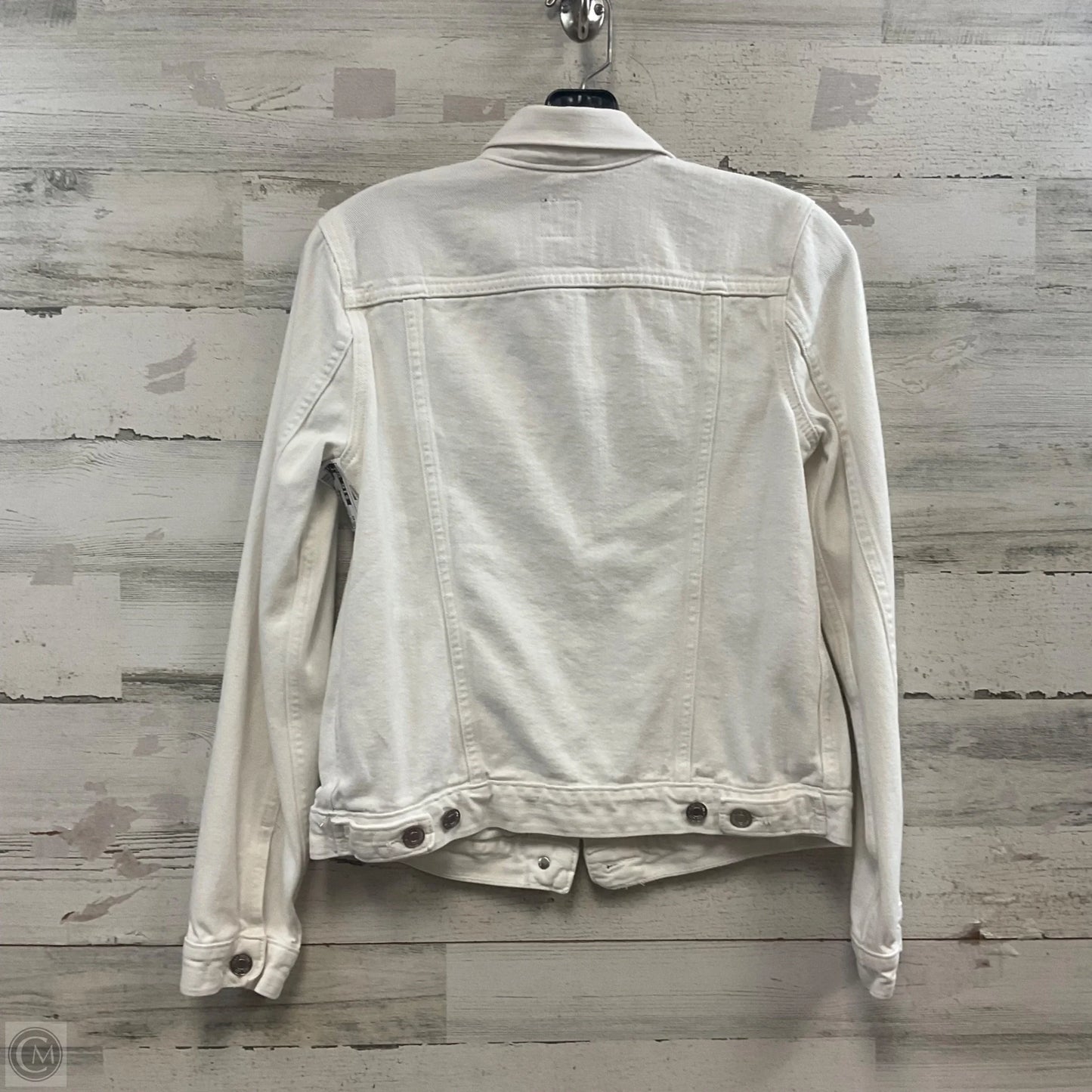 Jacket Denim By Gap In White Denim, Size: Xs