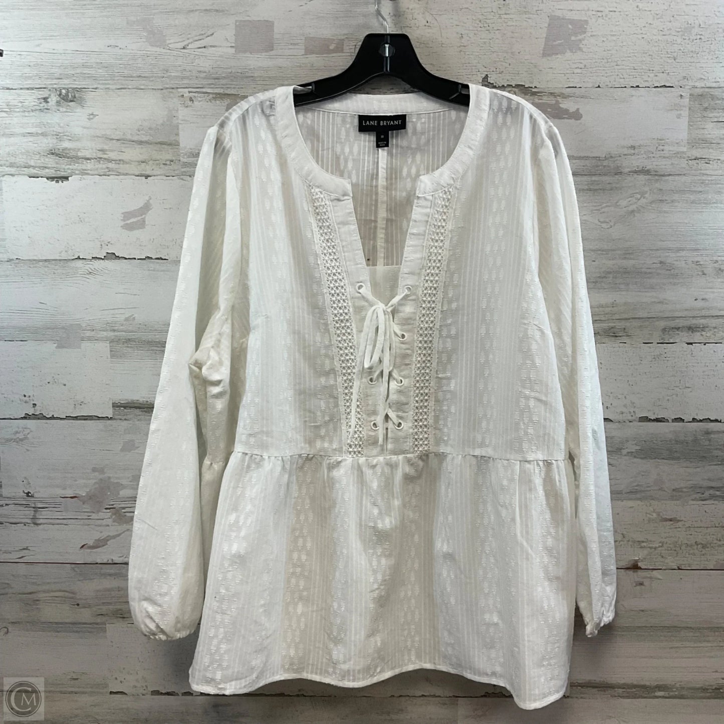 Top 3/4 Sleeve By Lane Bryant In White, Size: 2x