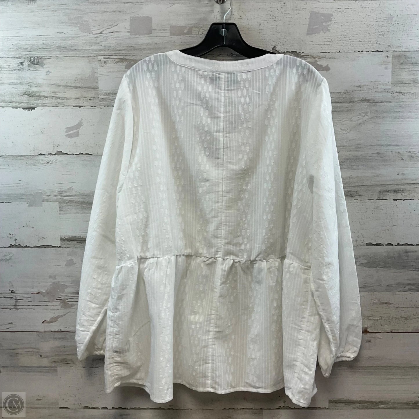 Top 3/4 Sleeve By Lane Bryant In White, Size: 2x