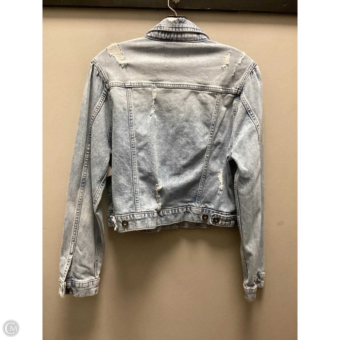 Jacket Denim By Dkny In Blue Denim, Size: L