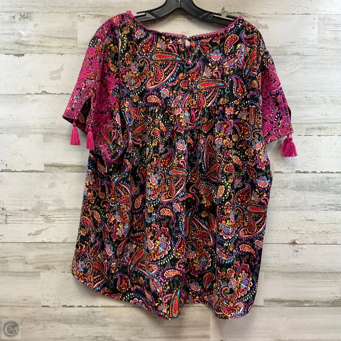 Top Short Sleeve By Savanna Jane In Black, Size: 3x