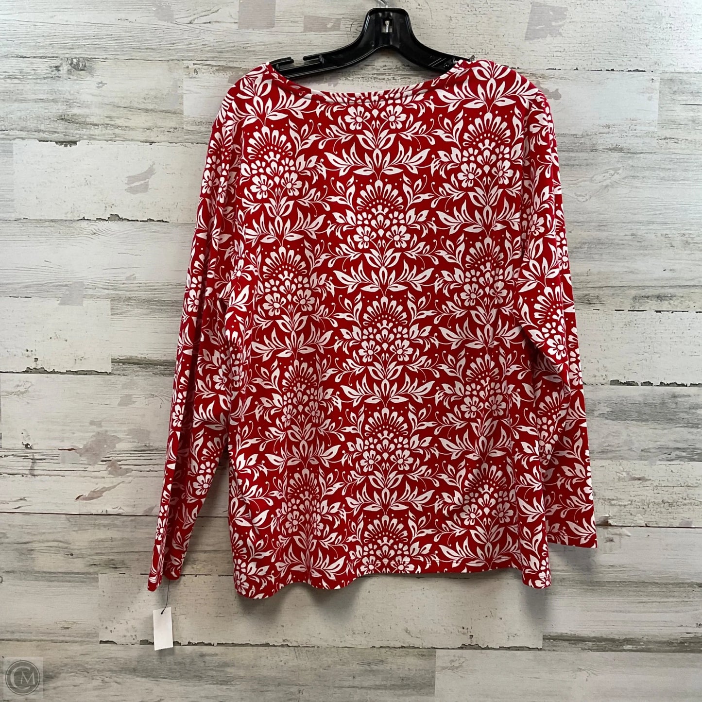 Top Long Sleeve By Talbots In Red, Size: 2x