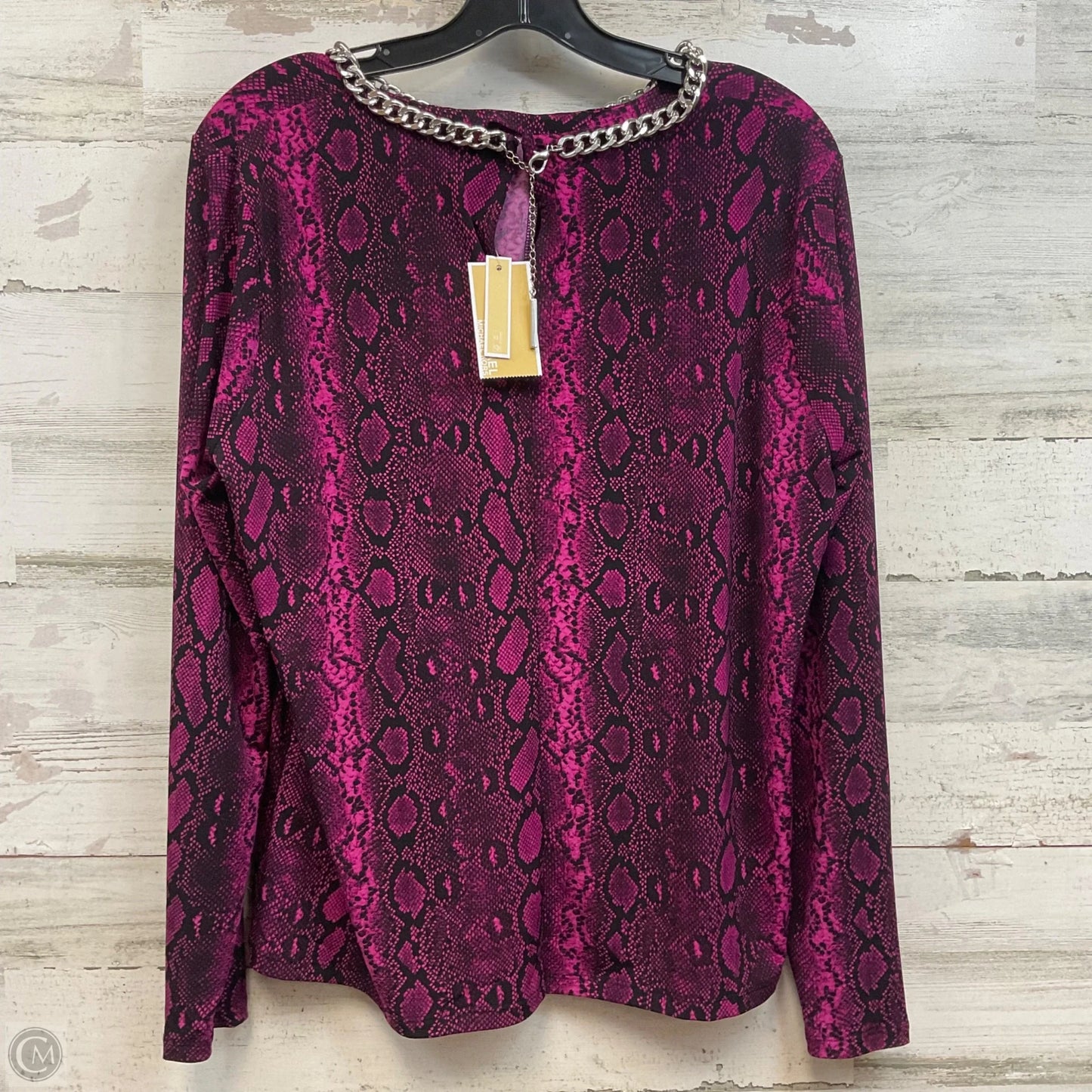 Blouse Long Sleeve By Michael By Michael Kors In Purple, Size: Xl
