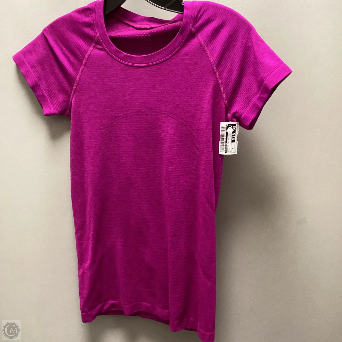 Athletic Top Short Sleeve By Lululemon In Pink, Size: S