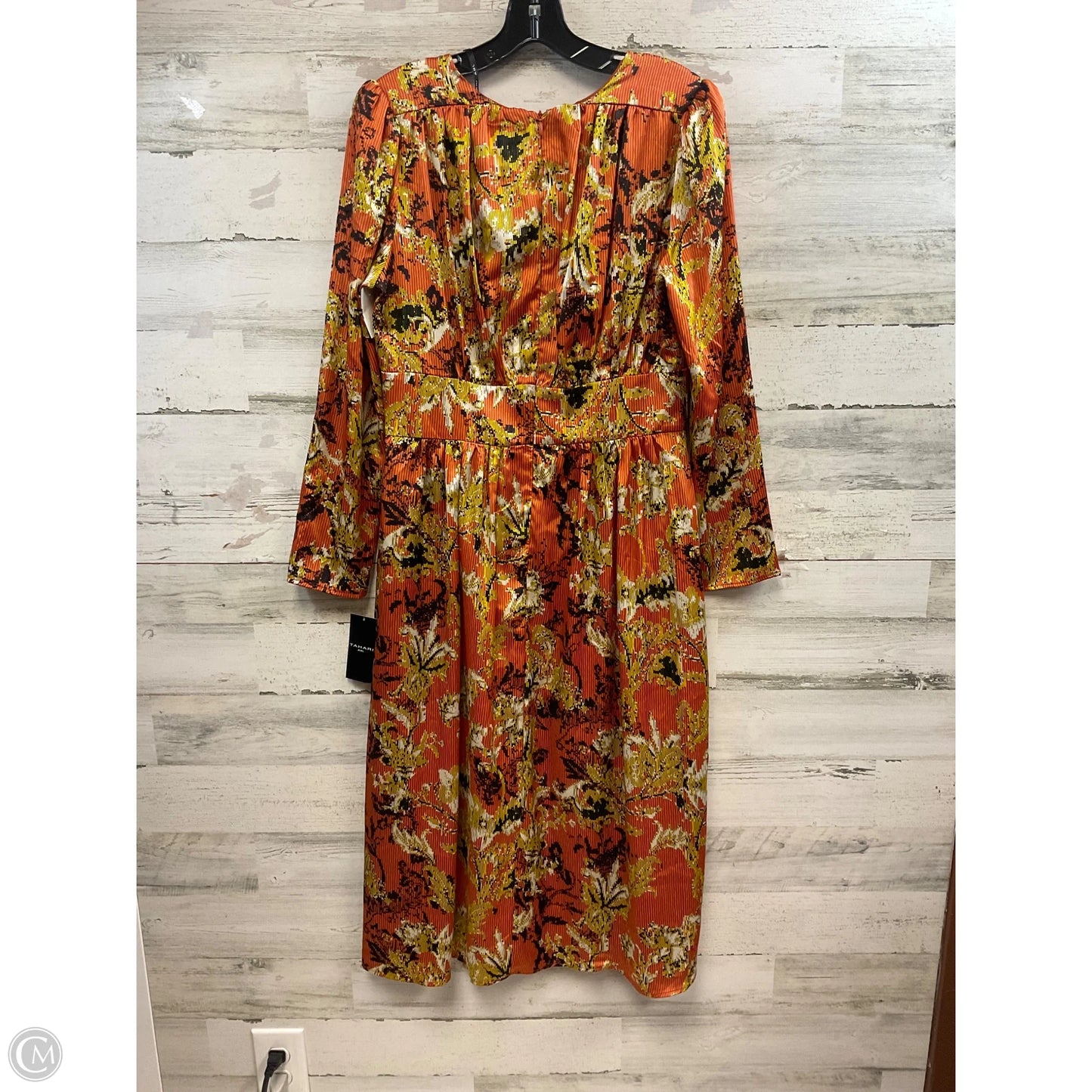Dress Casual Midi By Tahari By Arthur Levine In Orange, Size: M