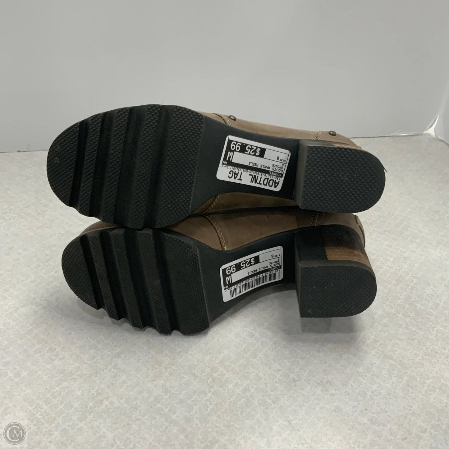 Boots Ankle Heels By Sorel In Bronze, Size: 6