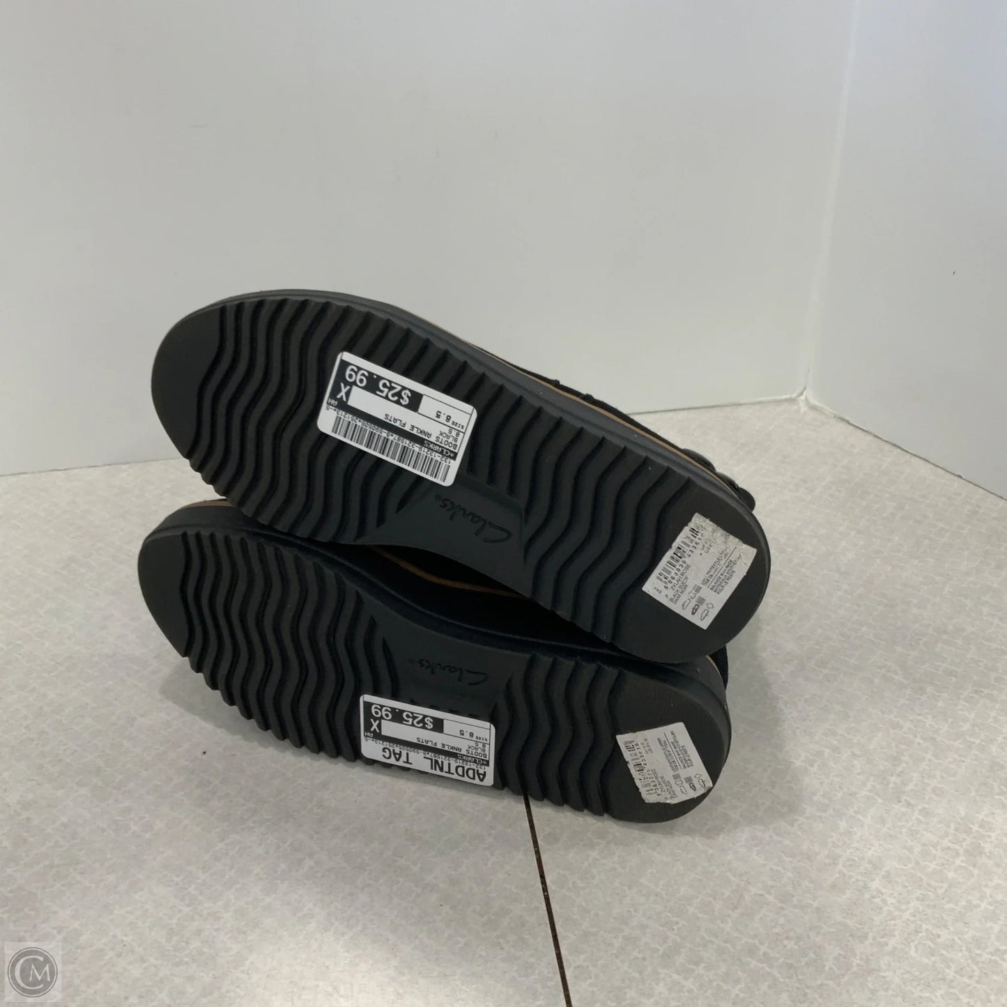 Boots Ankle Flats By Clarks In Black, Size: 8.5