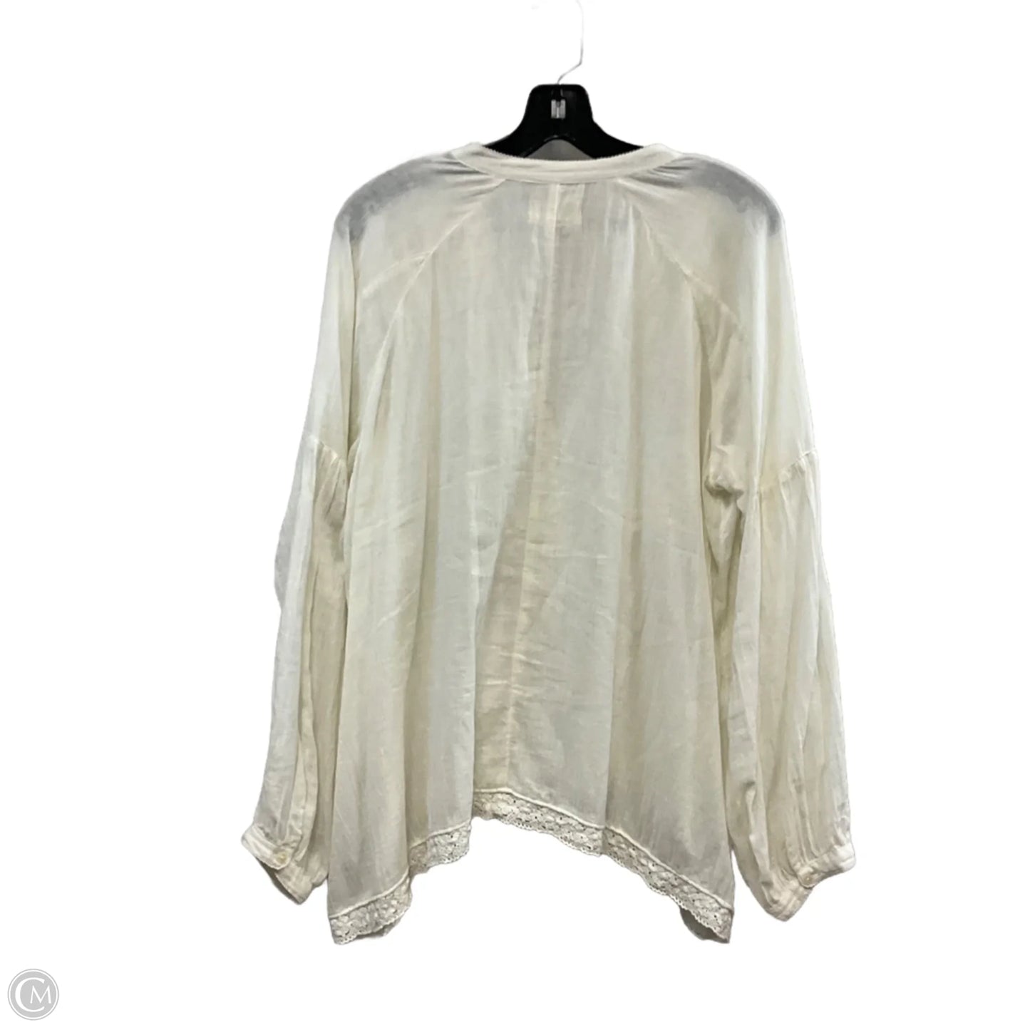 Blouse Long Sleeve By Denim & Supply By Ralph Lauren In Cream, Size: Xl