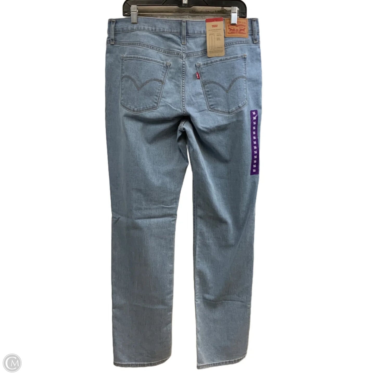 Jeans Straight By Levis In Blue Denim, Size: 16