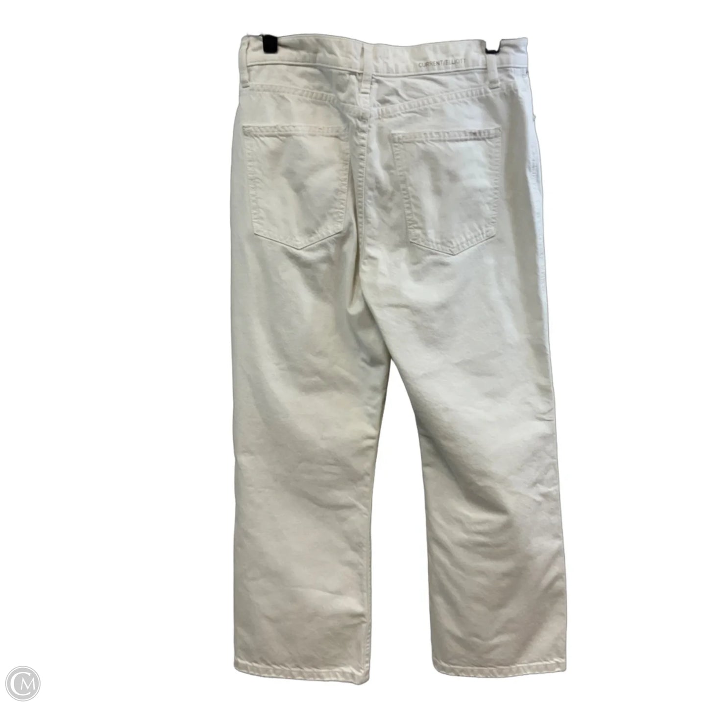 Jeans Straight By Current Elliott In White Denim, Size: 8