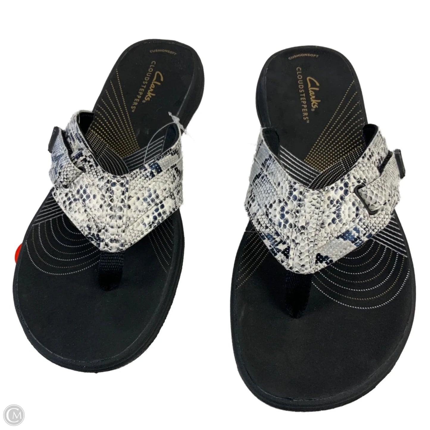 Sandals Flats By Clarks In Black & White, Size: 7