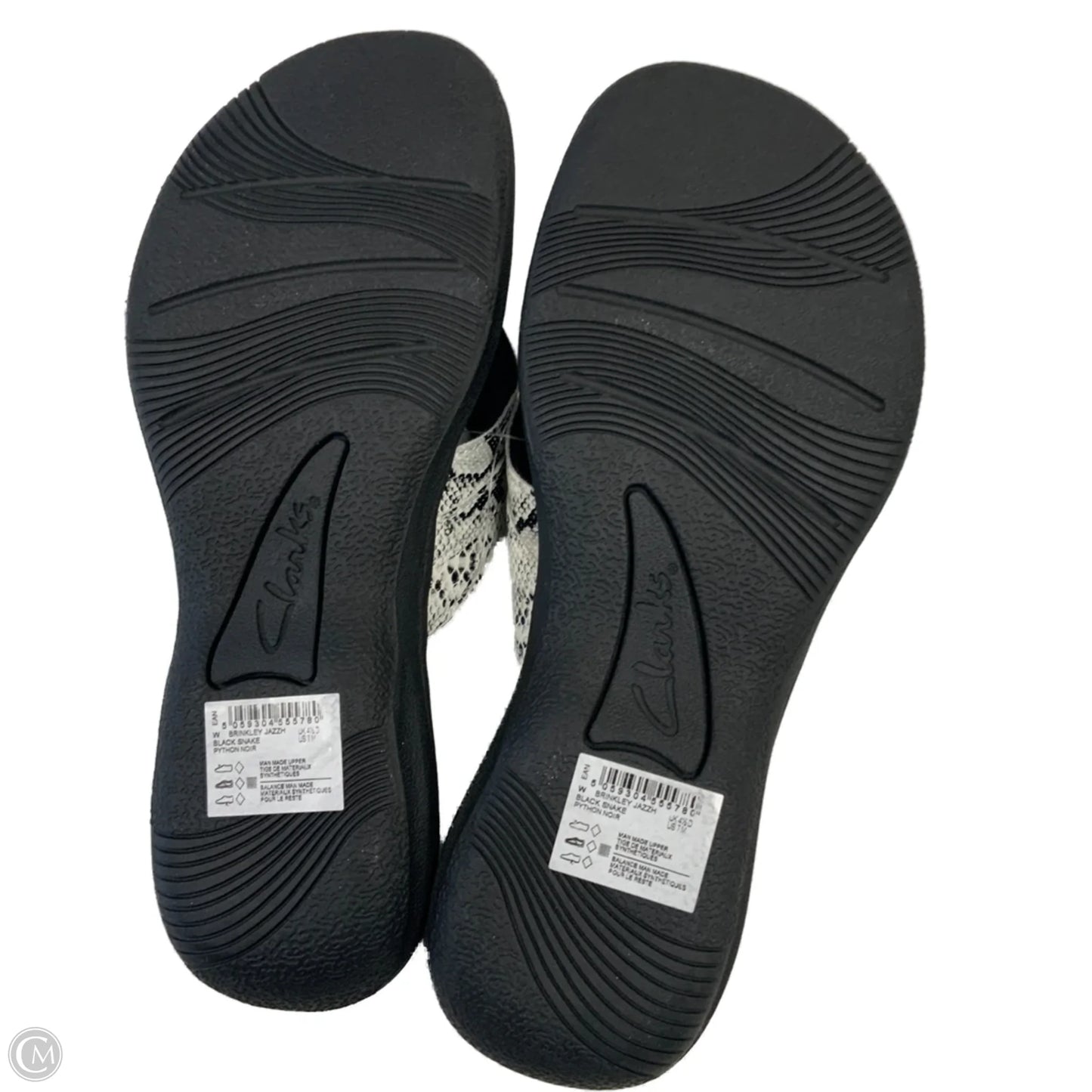 Sandals Flats By Clarks In Black & White, Size: 7