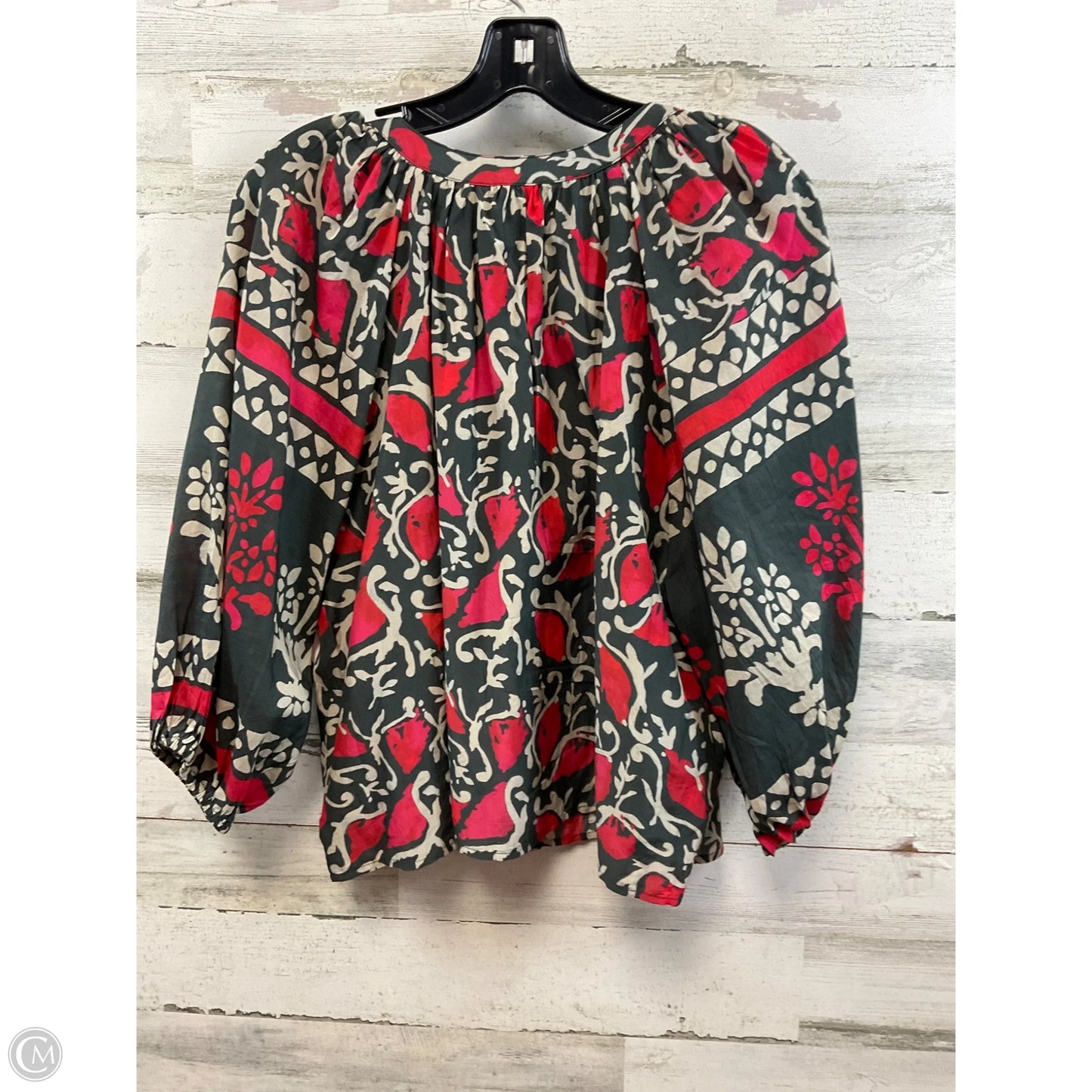 Top Long Sleeve By Velvet By Graham & Spencer In Grey & Red, Size: S