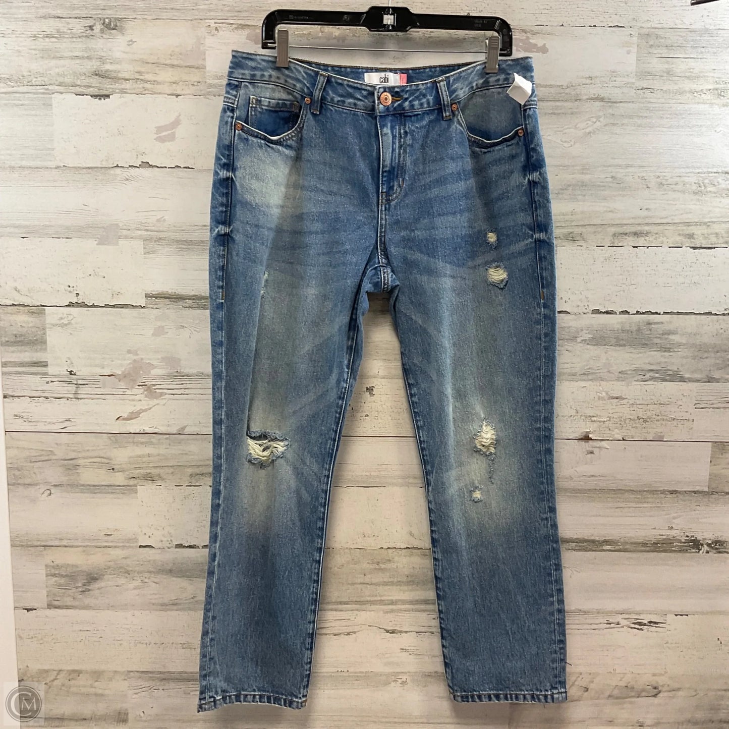 Jeans Straight By Cabi In Blue Denim, Size: 10