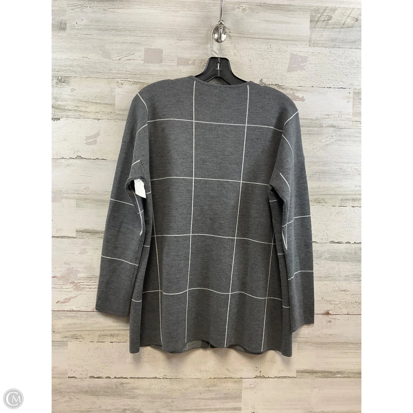 Sweater Cardigan By Eileen Fisher In Grey, Size: S