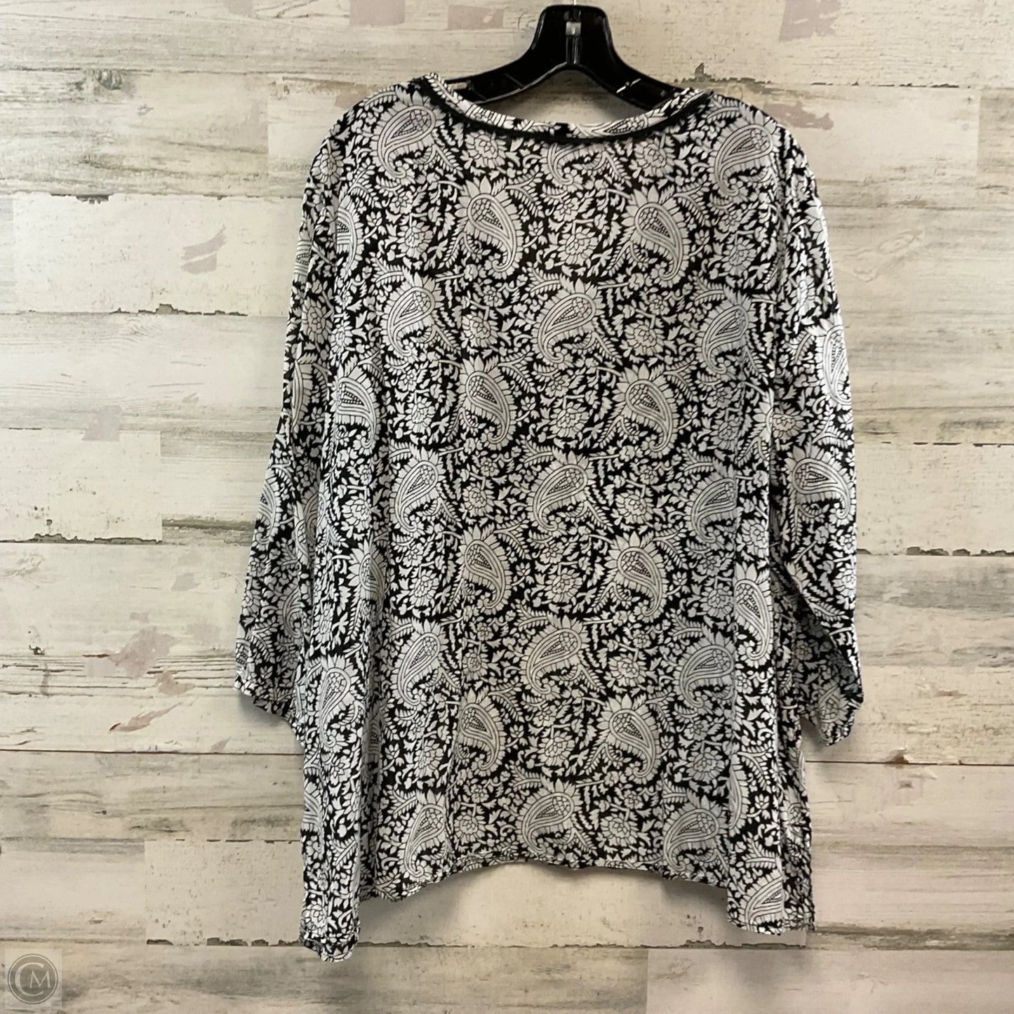 Top Long Sleeve By Talbots In Black & White, Size: 3x