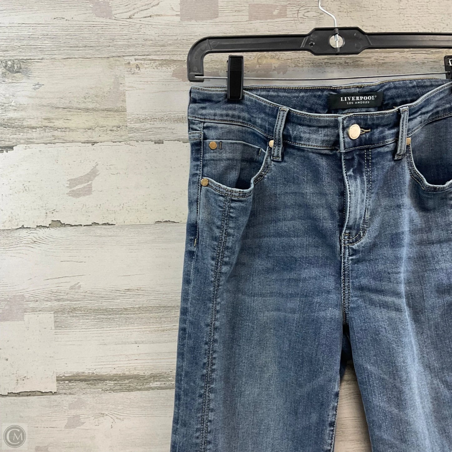 Jeans Flared By Liverpool In Blue Denim, Size: 8