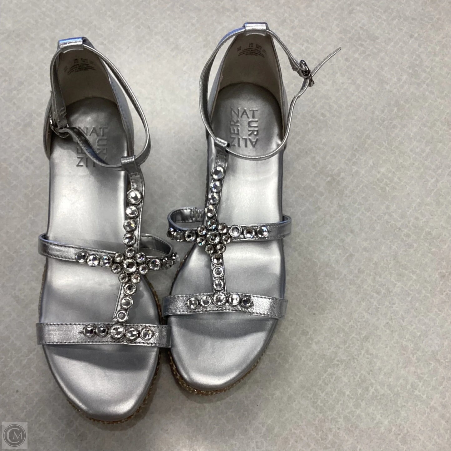 Sandals Heels Wedge By Naturalizer In Silver, Size: 8