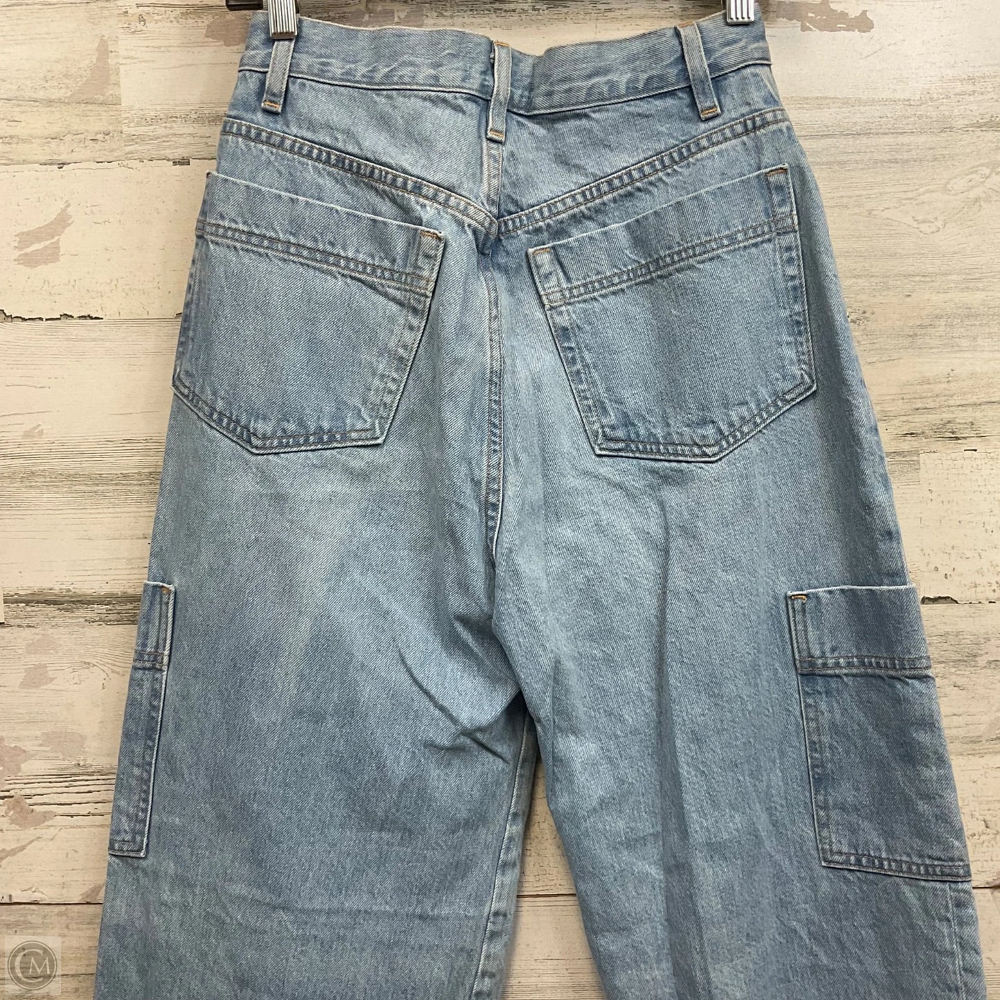 Jeans Wide Leg By Frame In Blue Denim, Size: 4