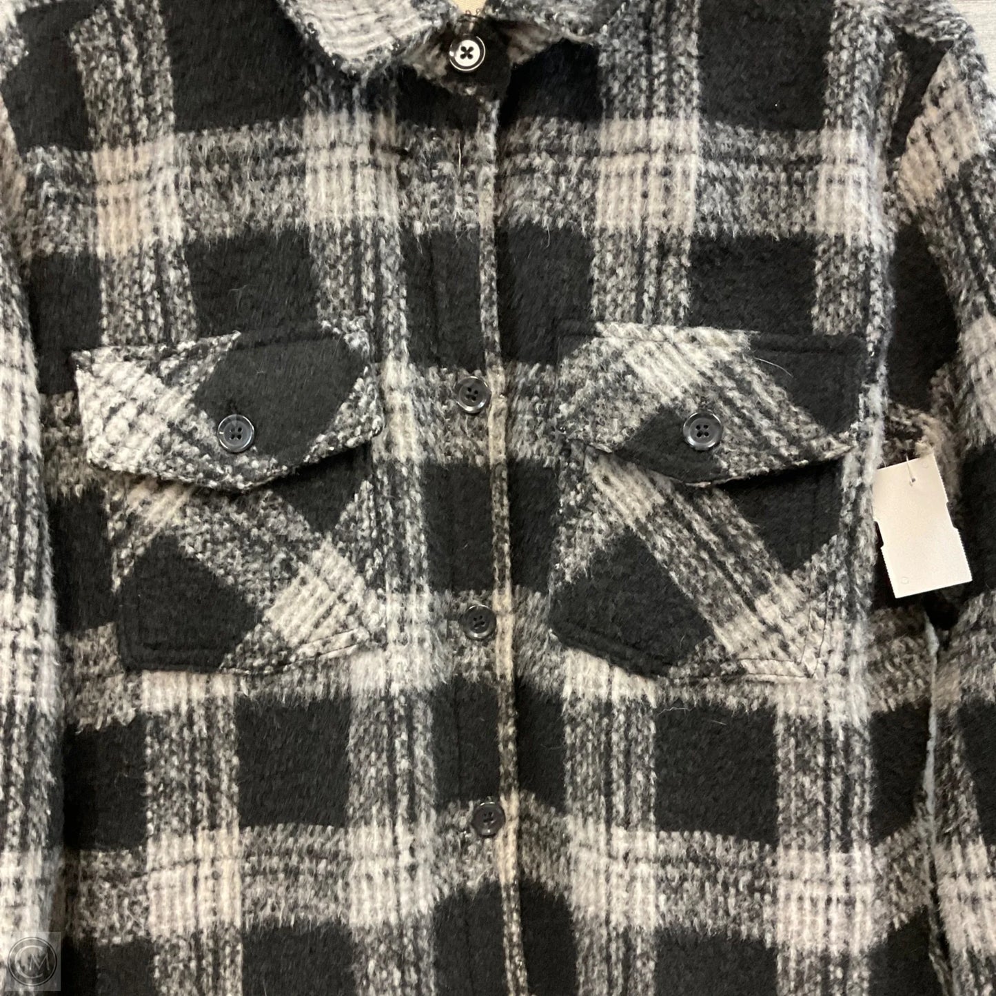 Jacket Shirt By Thread And Supply In Black & White, Size: S