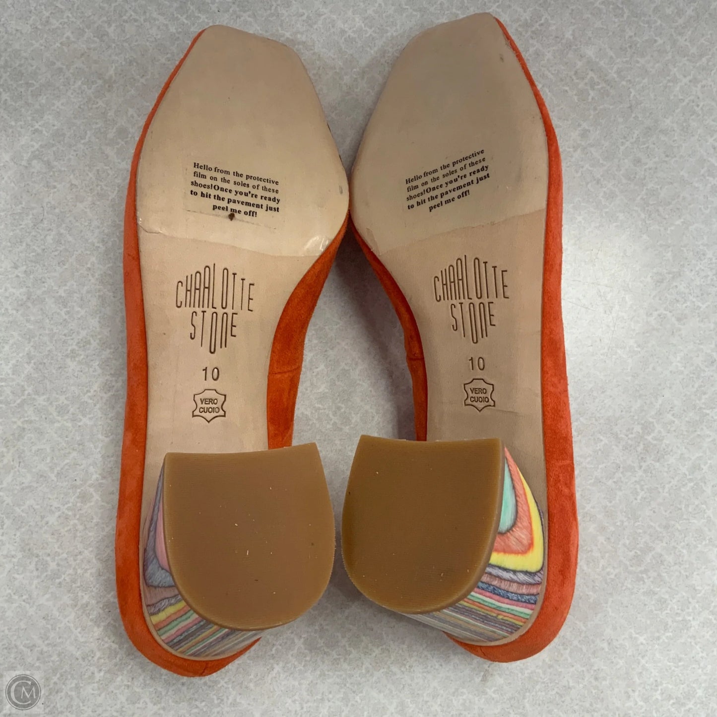 Shoes Heels Block By Charlotte Stone In Orange, Size: 10
