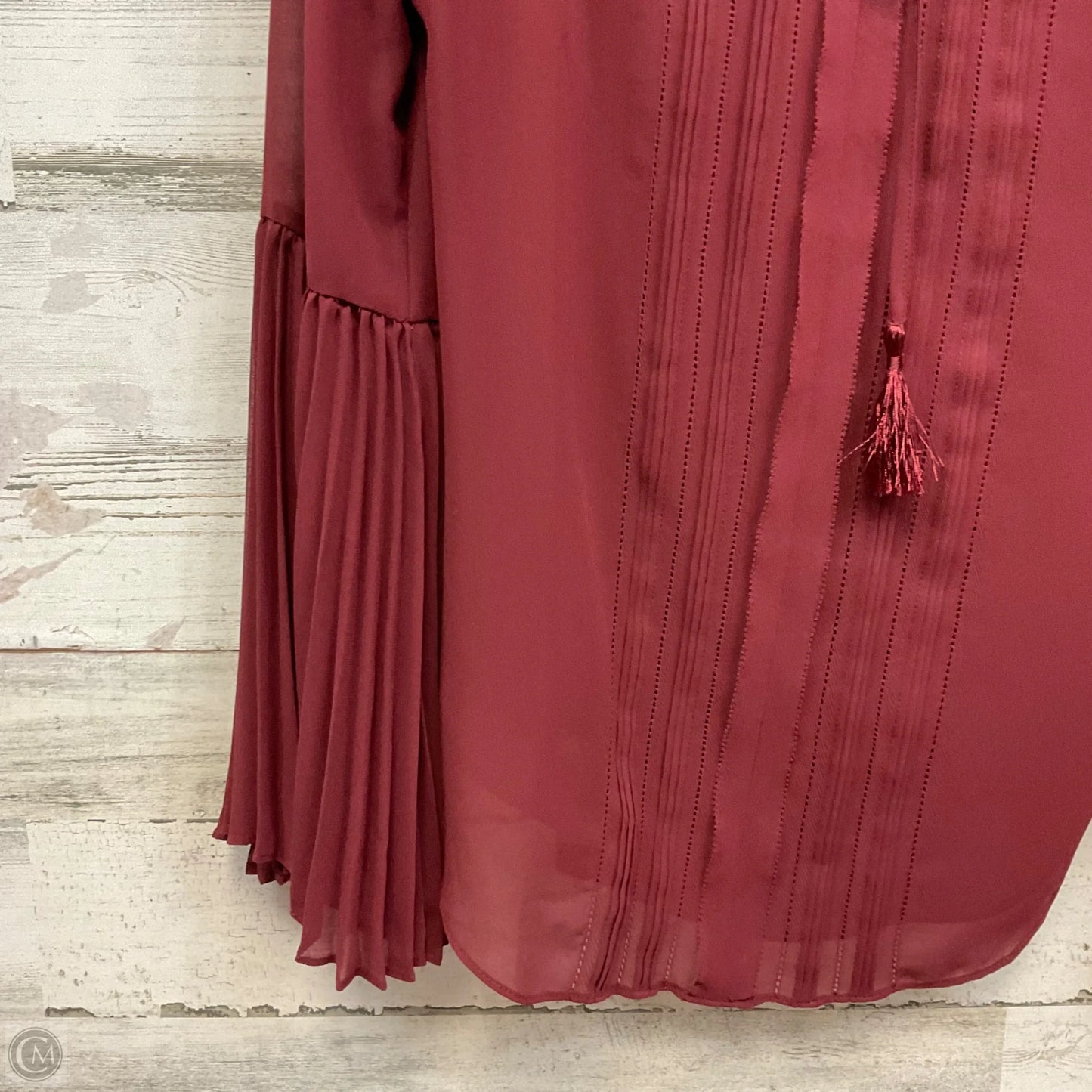 Top Long Sleeve By White House Black Market In Maroon, Size: M