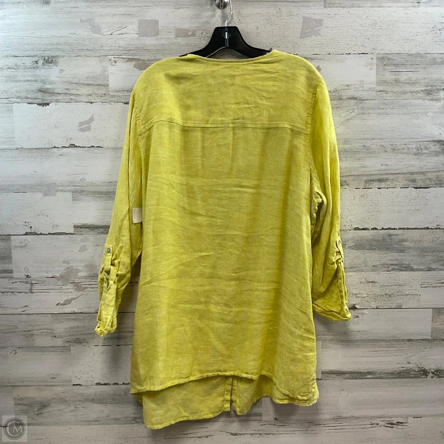 Tunic Long Sleeve By Tahari In Yellow, Size: 2x
