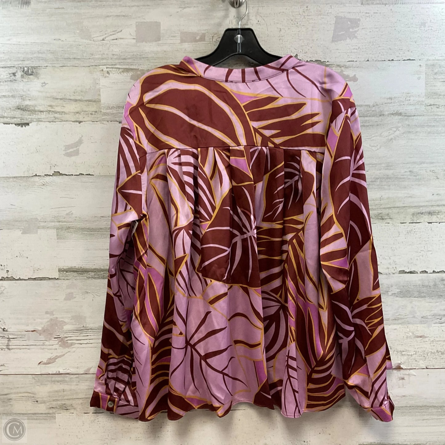 Blouse Long Sleeve By Fate In Pink, Size: M