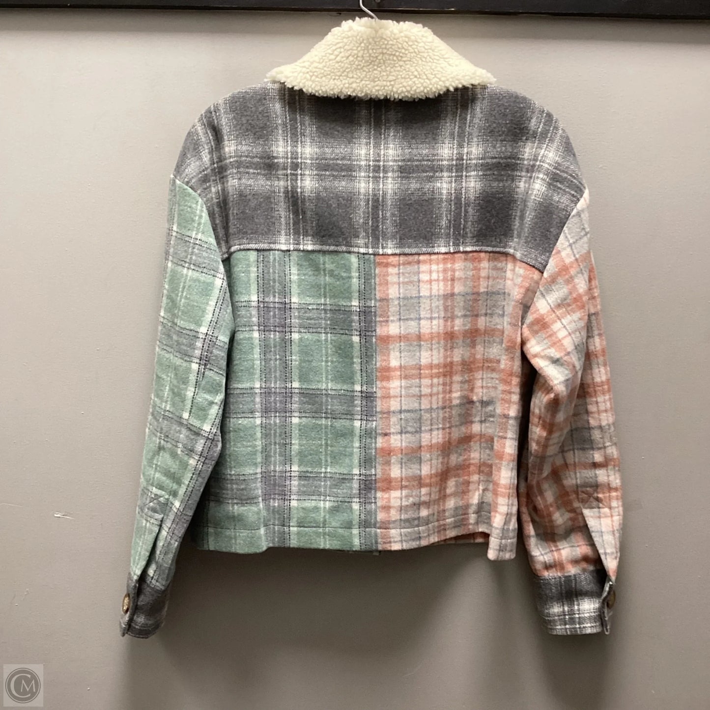 Jacket Shirt By Ivy Jane In Green & Grey, Size: Xs