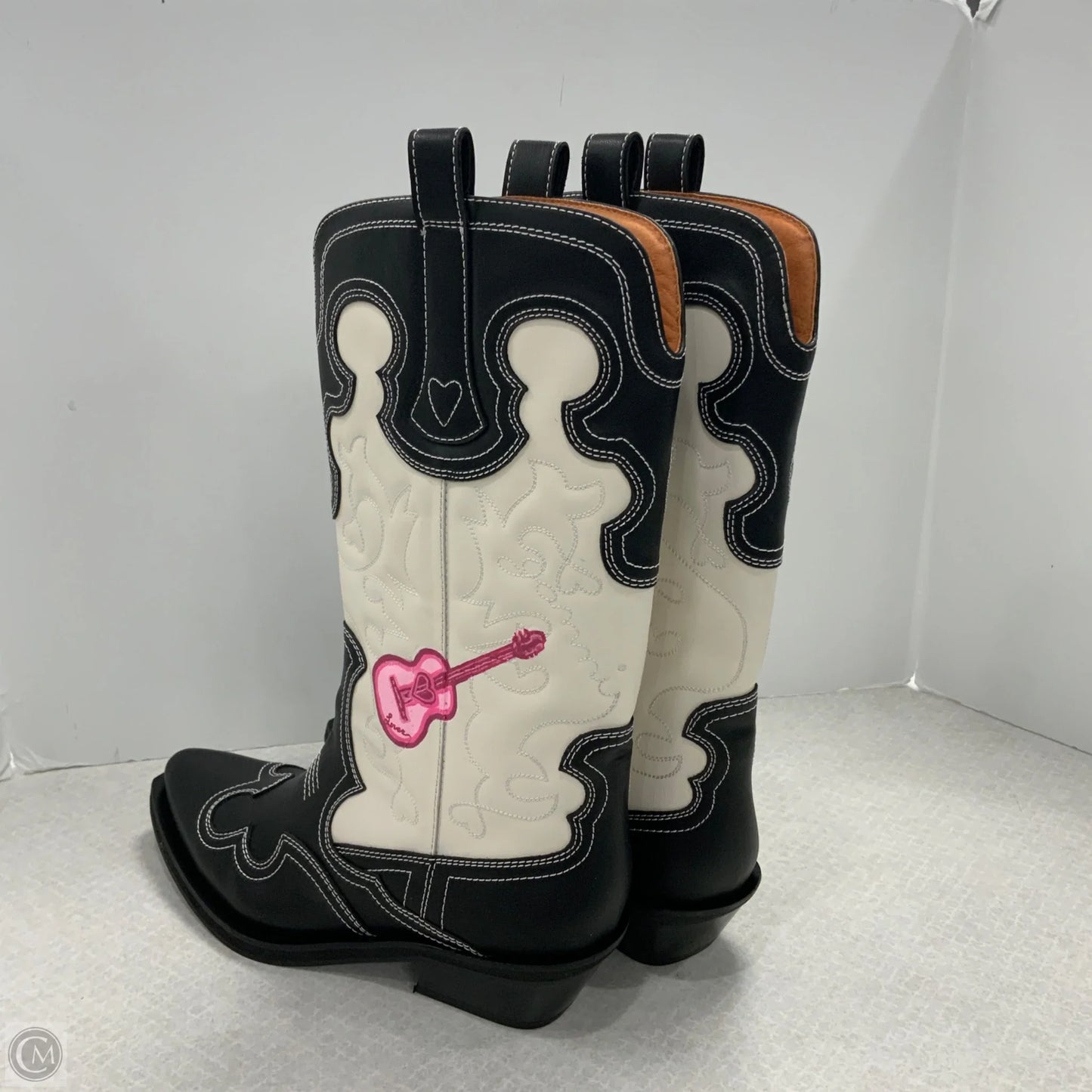 Boots Western By Ganni In Black & White, Size: 11