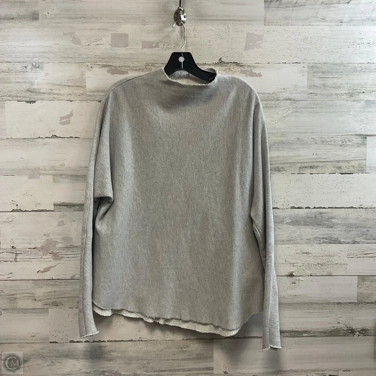 Top Long Sleeve By Perfect White Tee In Grey, Size: M