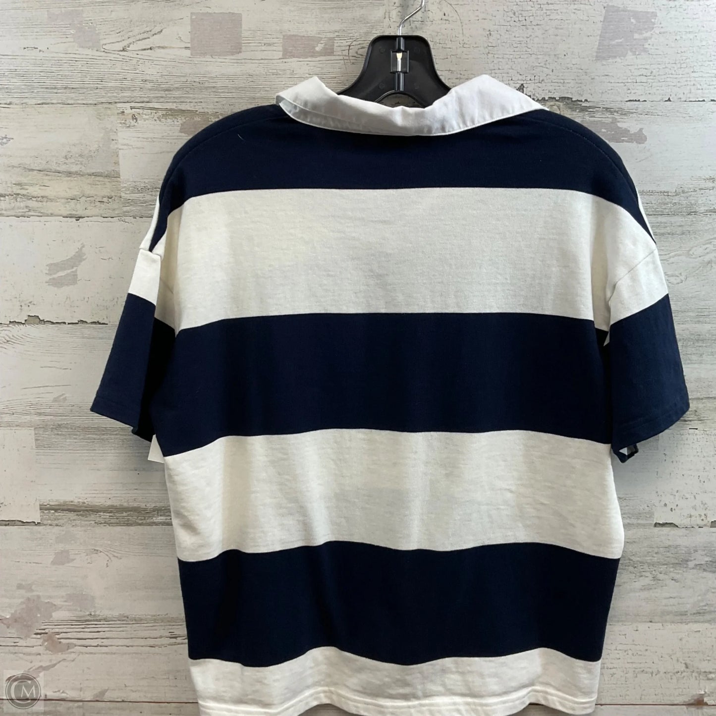 Top Short Sleeve By Tna In Blue & White, Size: S