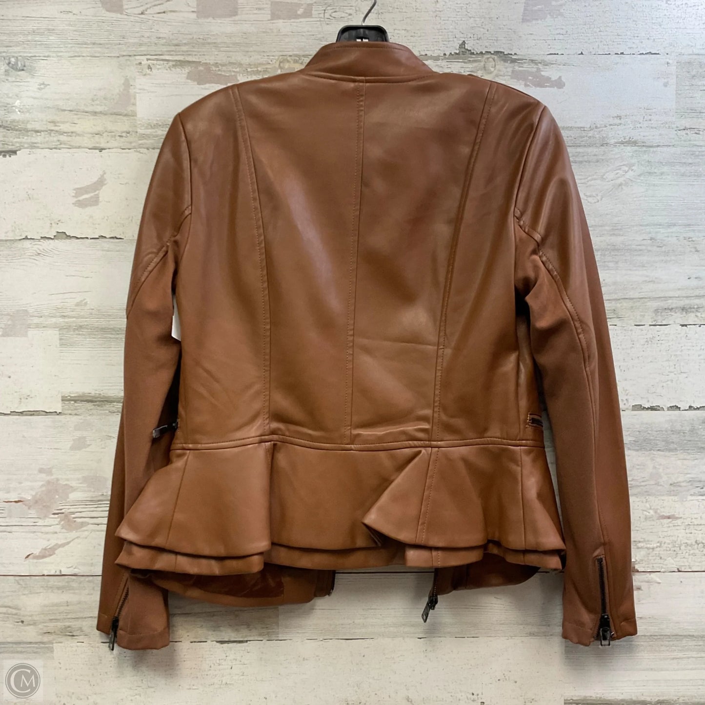 Jacket Moto By Gilli In Brown, Size: M