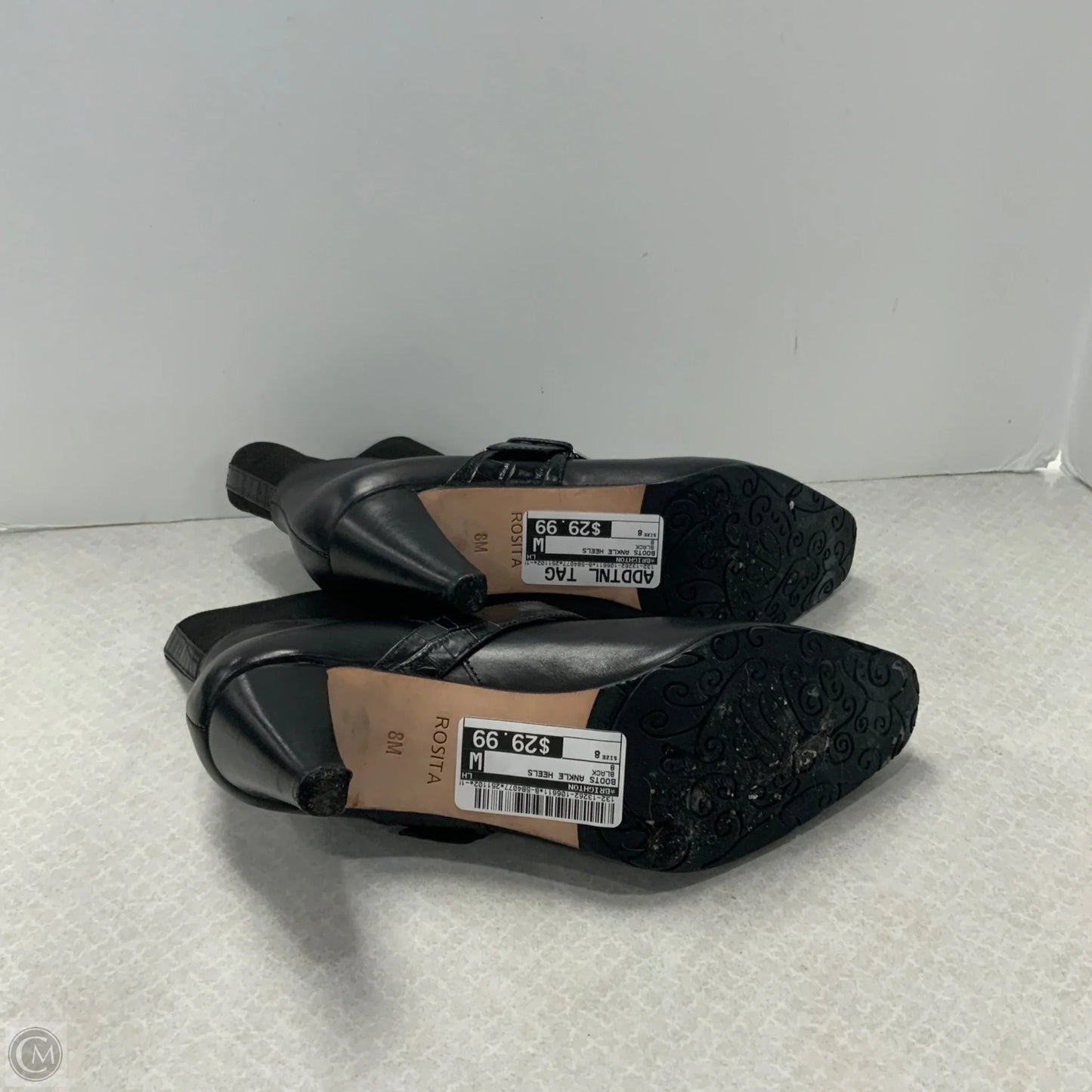 Boots Ankle Heels By Brighton In Black, Size: 8