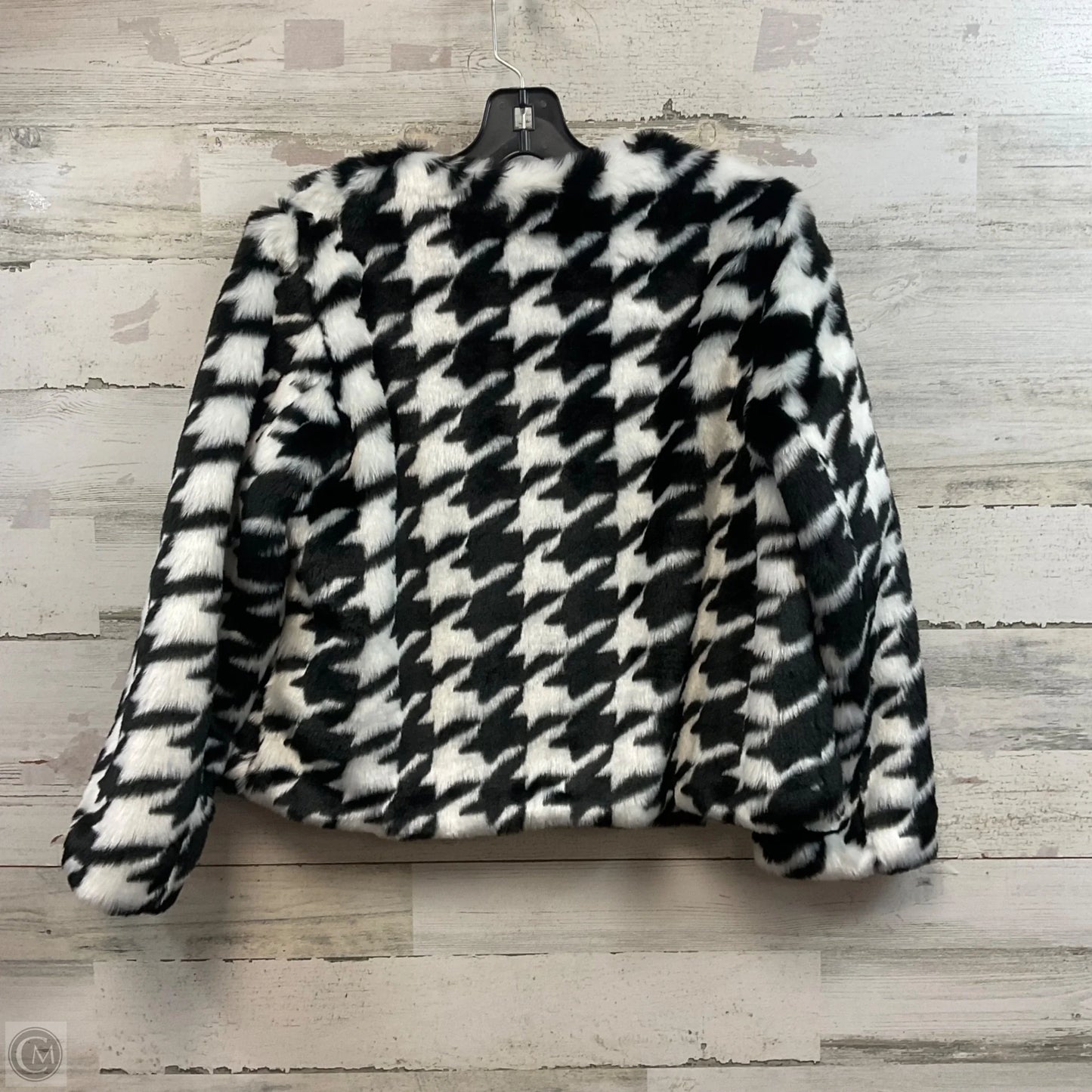 Jacket Faux Fur & Sherpa By LEVIVEL In Black & White, Size: S