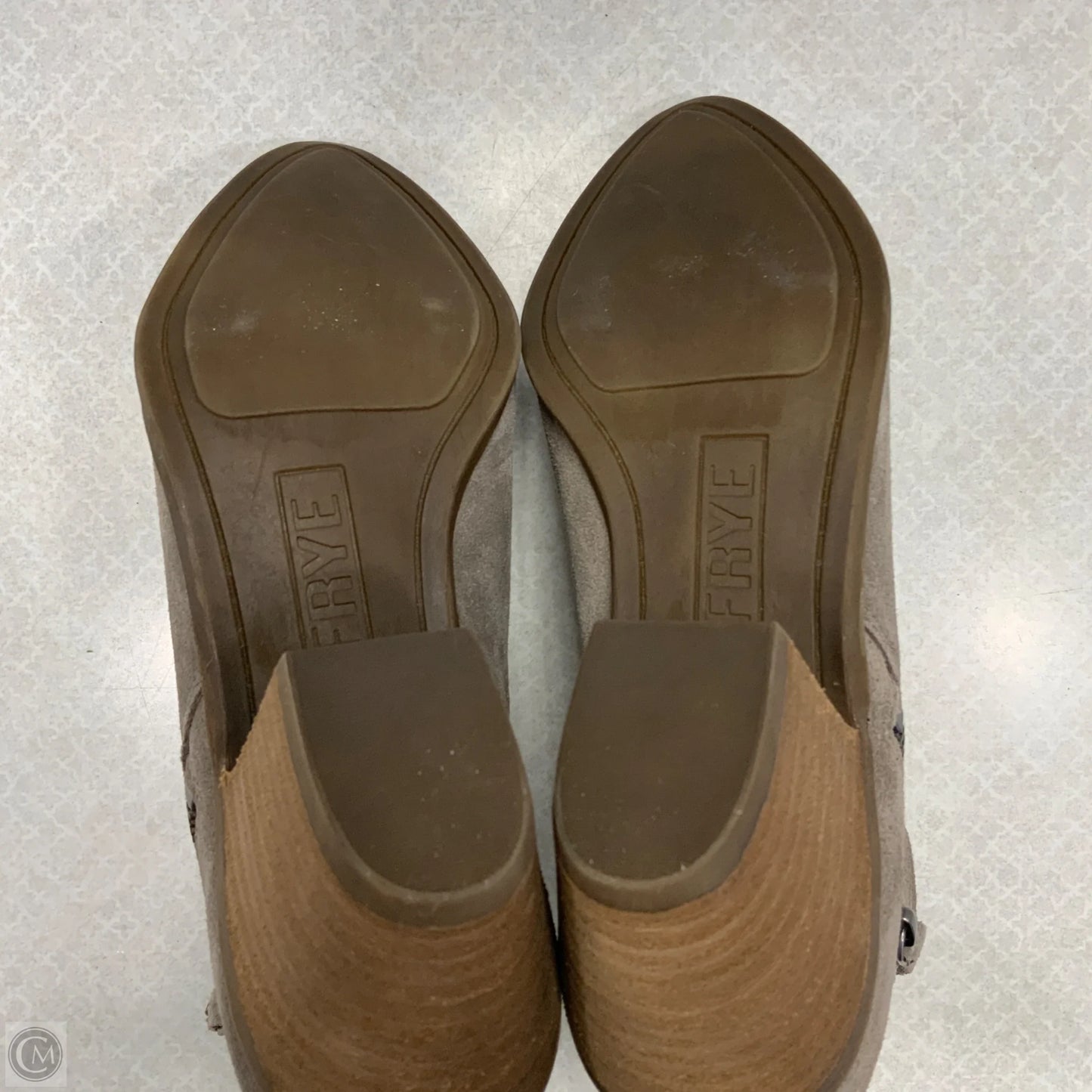 Boots Ankle Heels By Frye In Grey, Size: 6.5