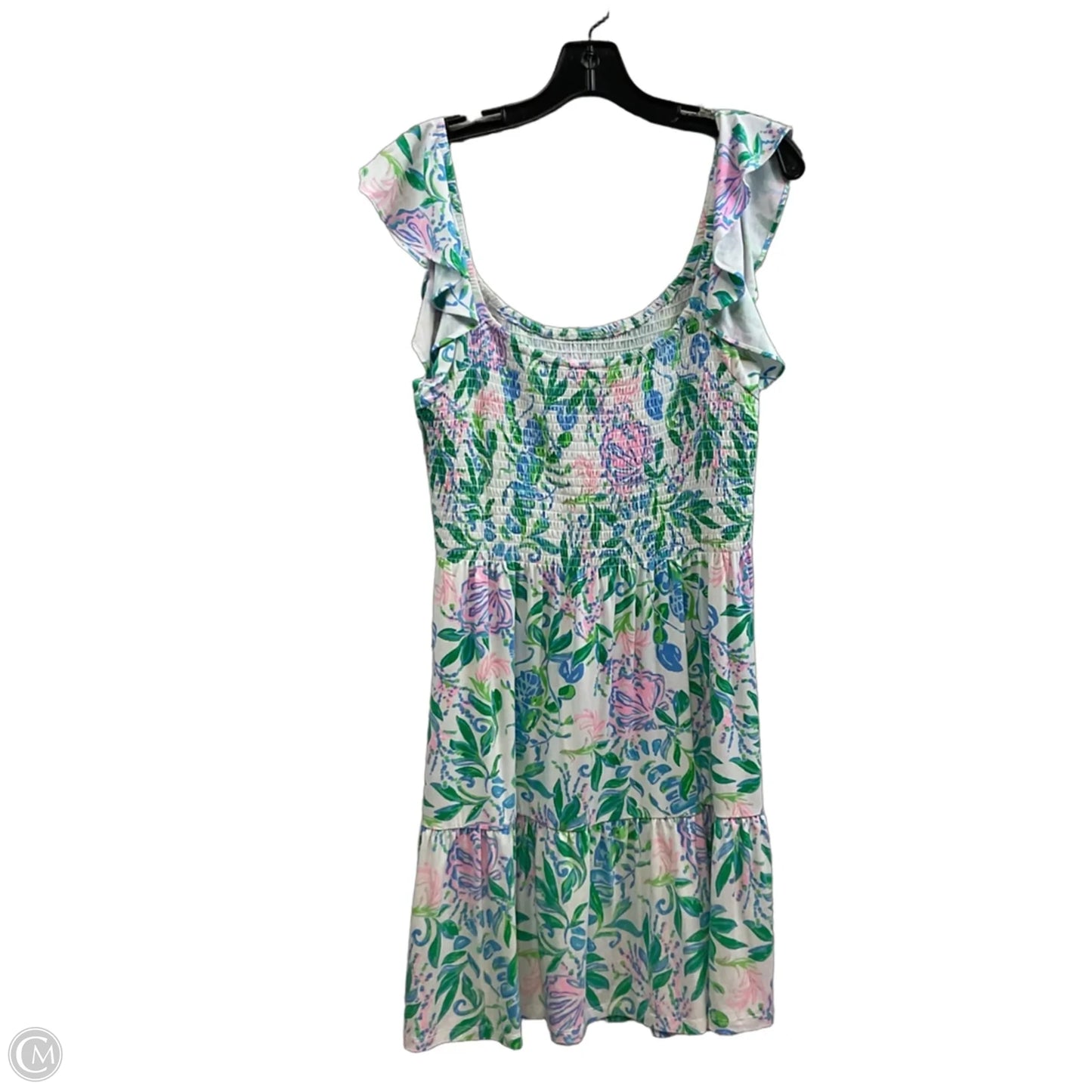 Dress Casual Short By Lilly Pulitzer In Green & White, Size: L