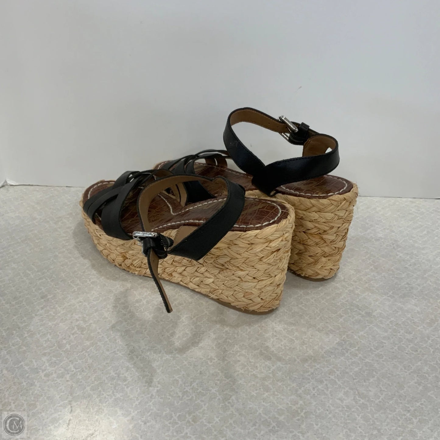 Sandals Heels Wedge By Sam Edelman In Black & Tan, Size: 8