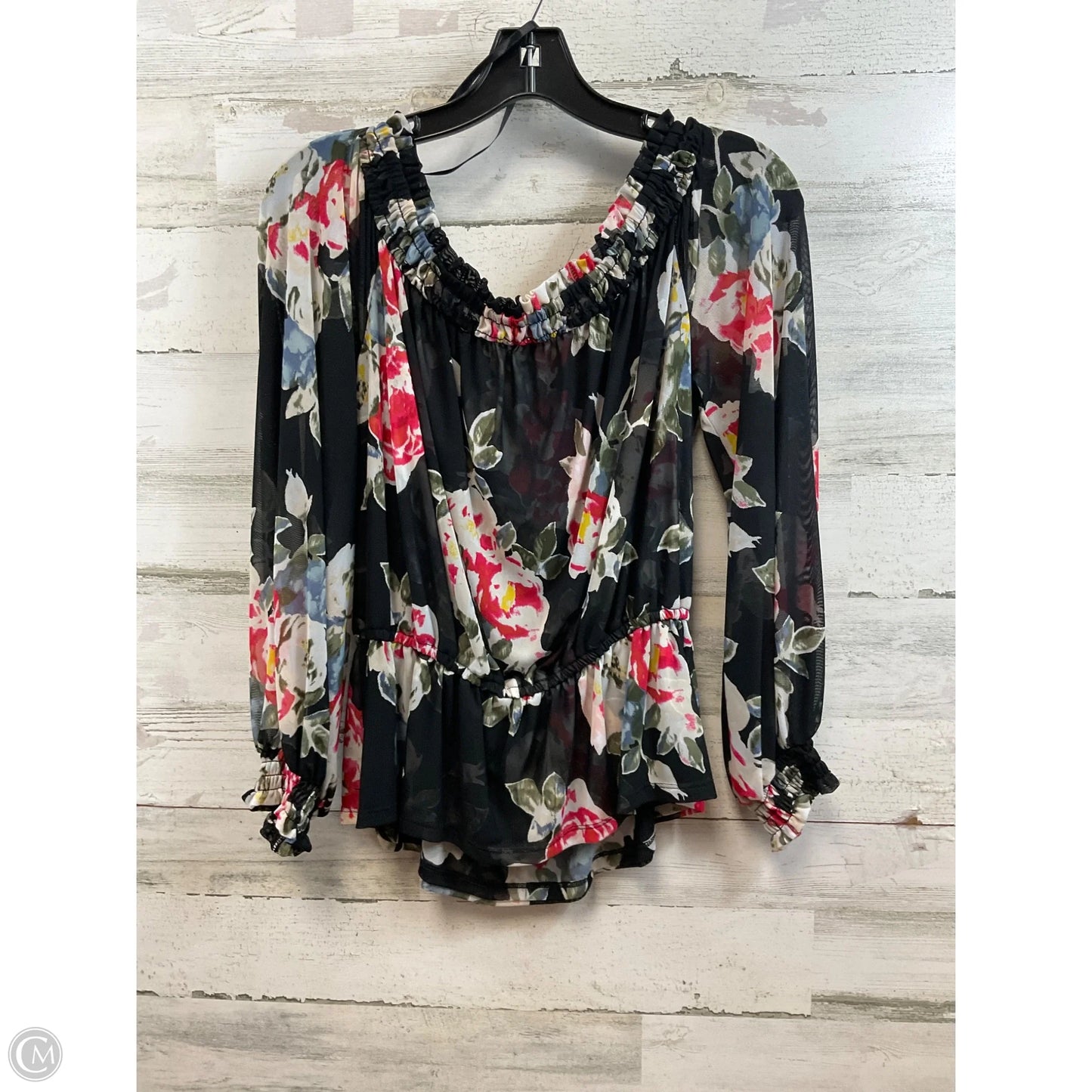 Top Long Sleeve By White House Black Market In Black, Size: M