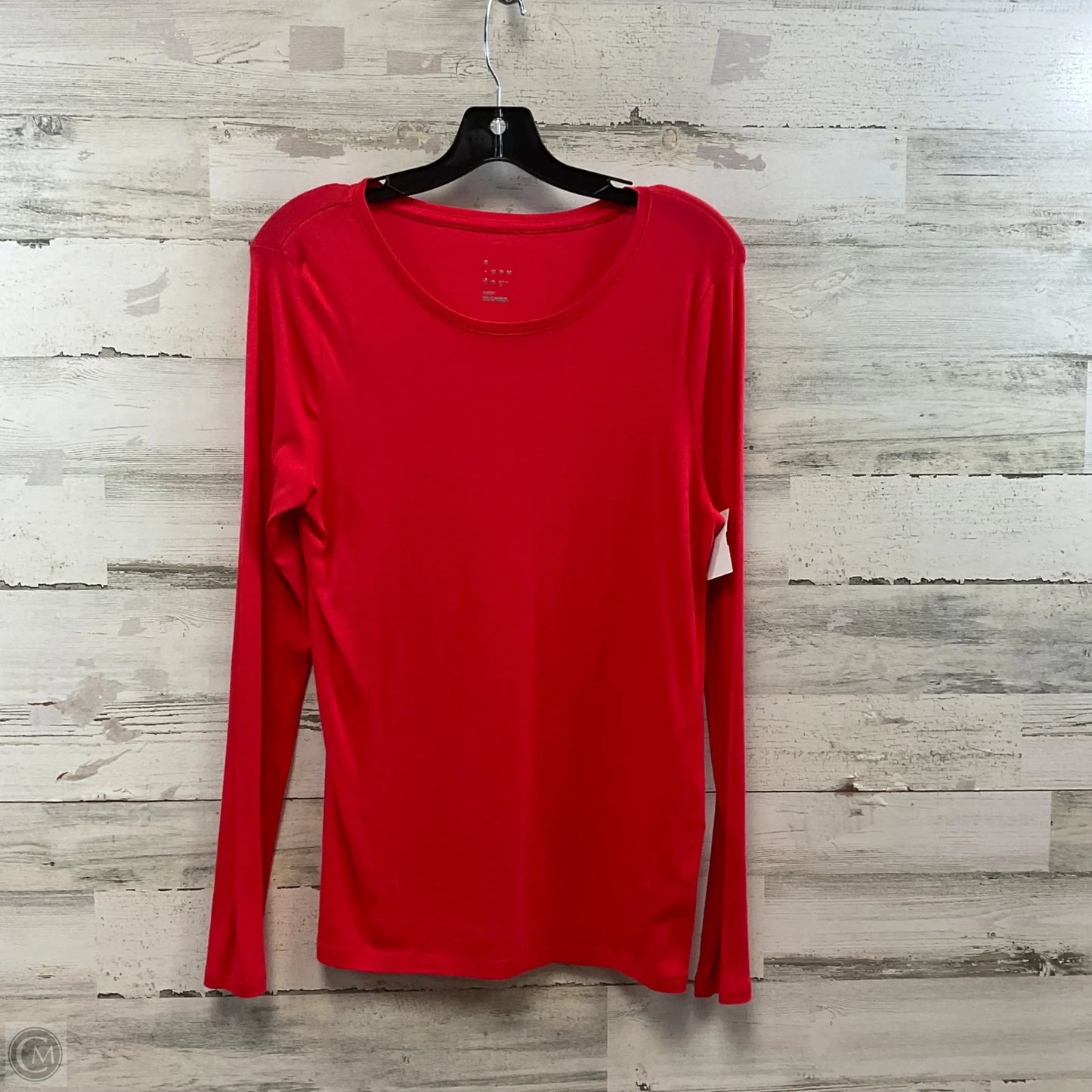Top Long Sleeve Basic By A New Day In Red, Size: L