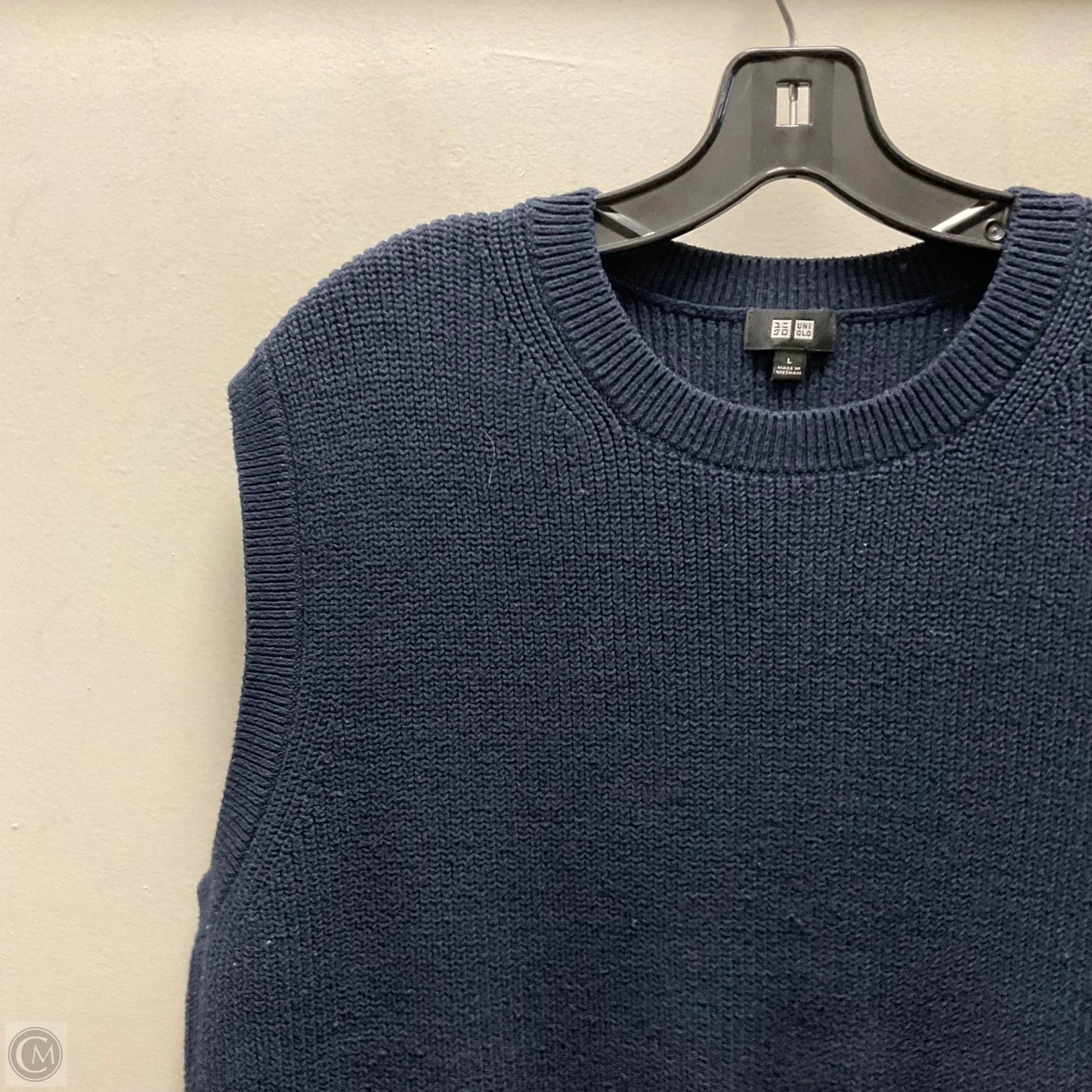 Vest Sweater By Uniqlo In Navy, Size: L