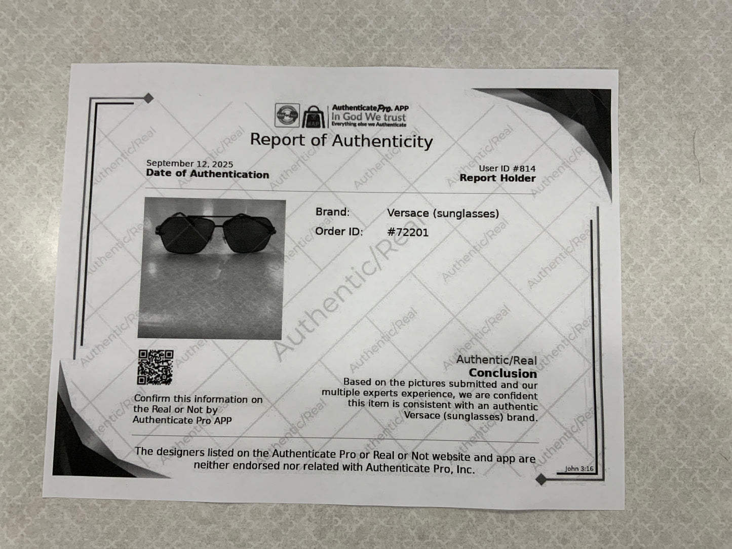 Sunglasses Luxury Designer By Versace